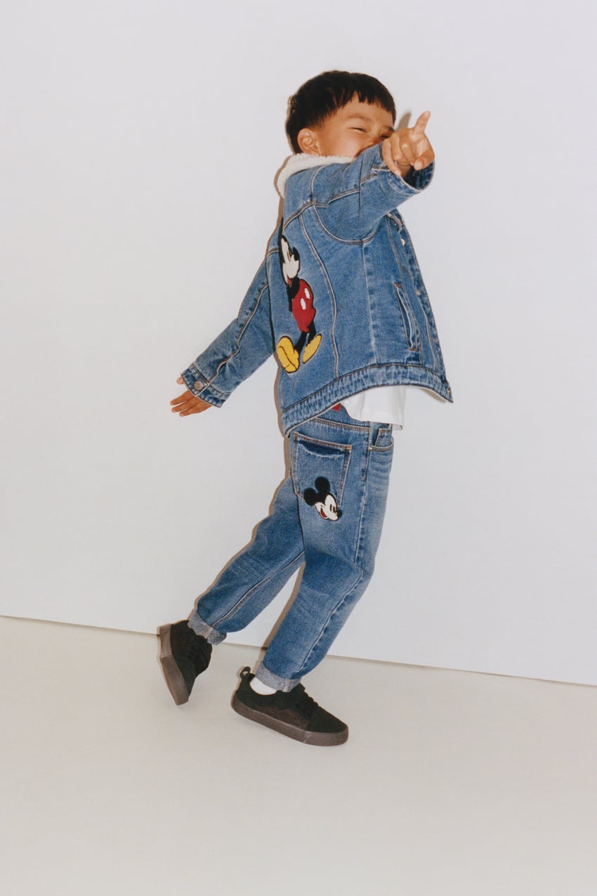 Zara - Fleece-Lined Mickey Mouse Disney Denim Jacket - Blue - Unisex