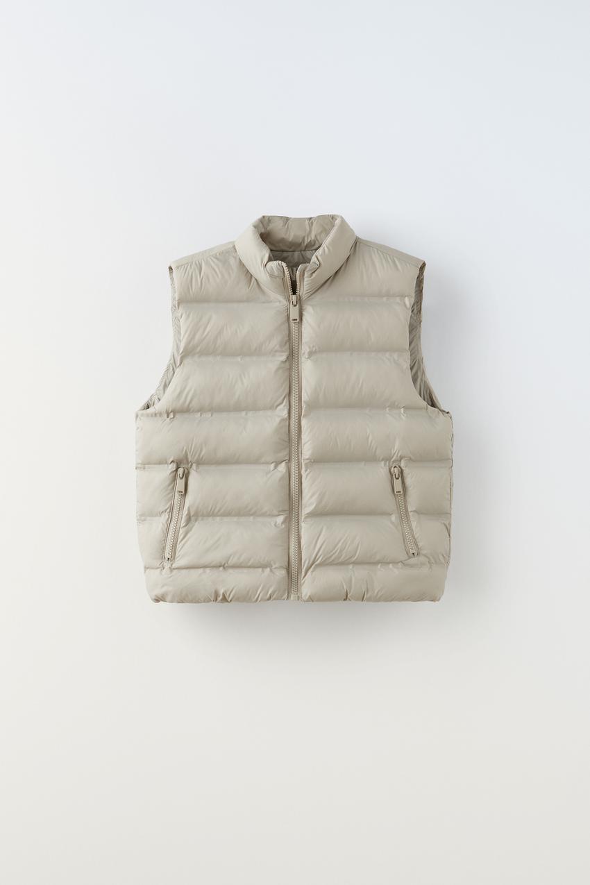 Zara gilet womens beige Clearance