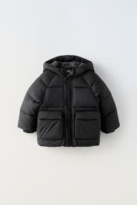 WATER REPELLENT PUFFER COAT Black ZARA Singapore