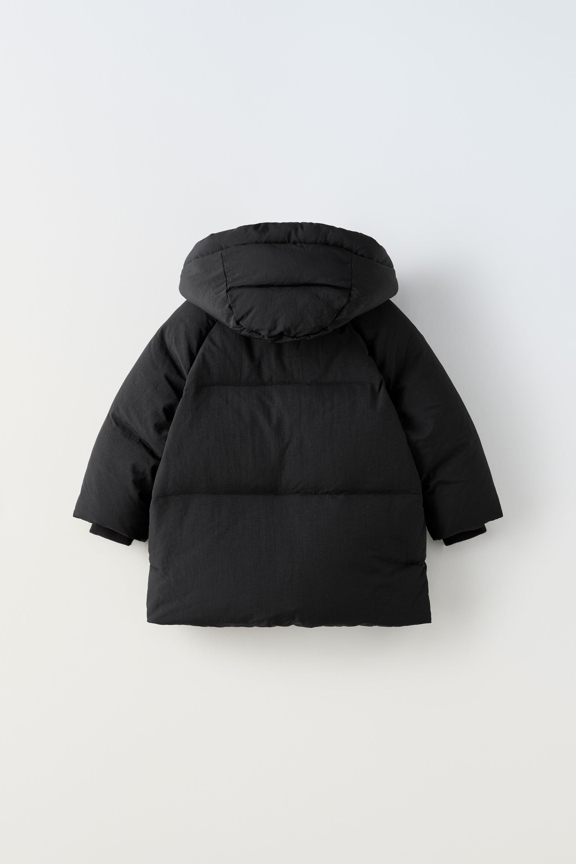 Zara black feather down coat Clearance