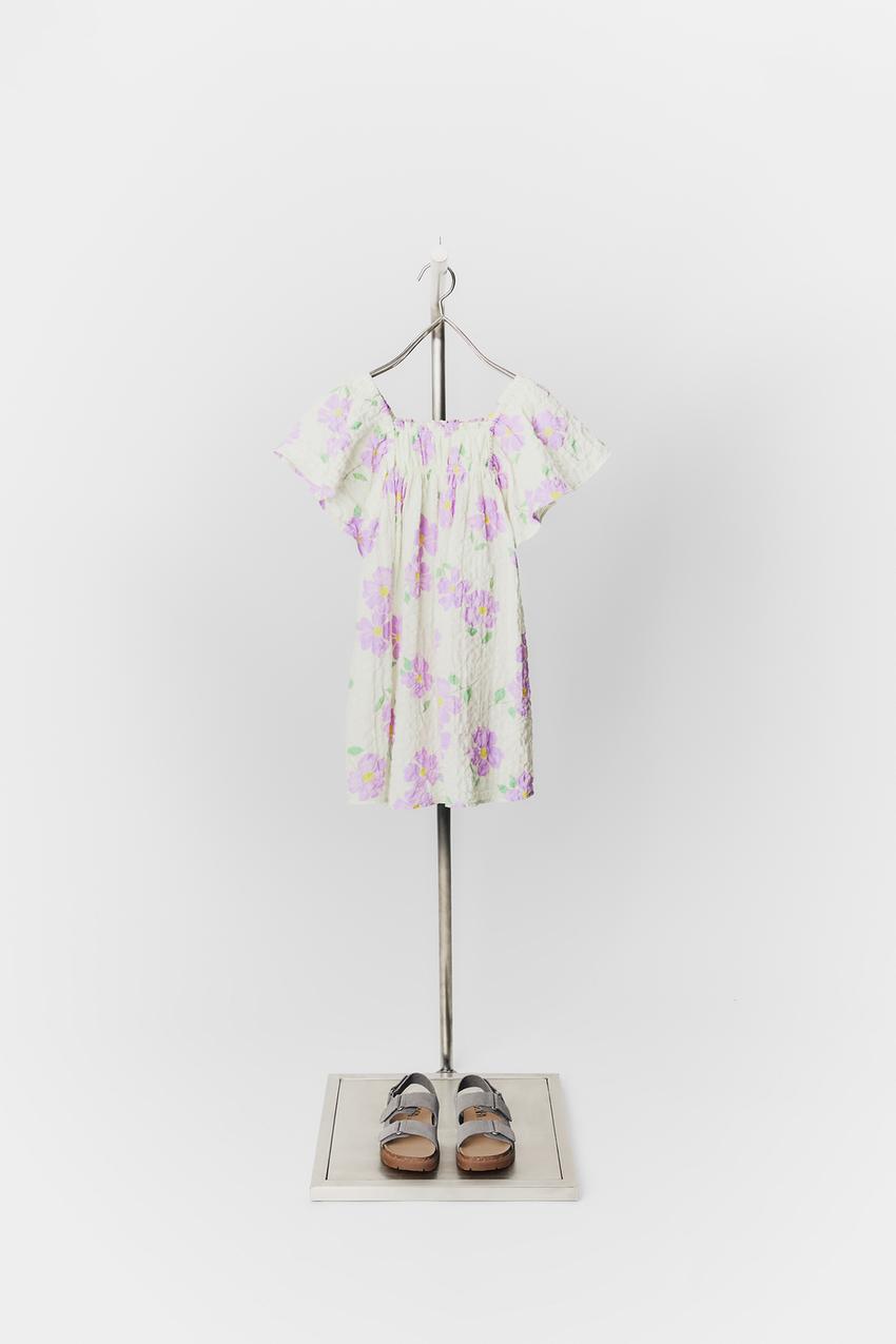 Textured printed dress zara Clearance