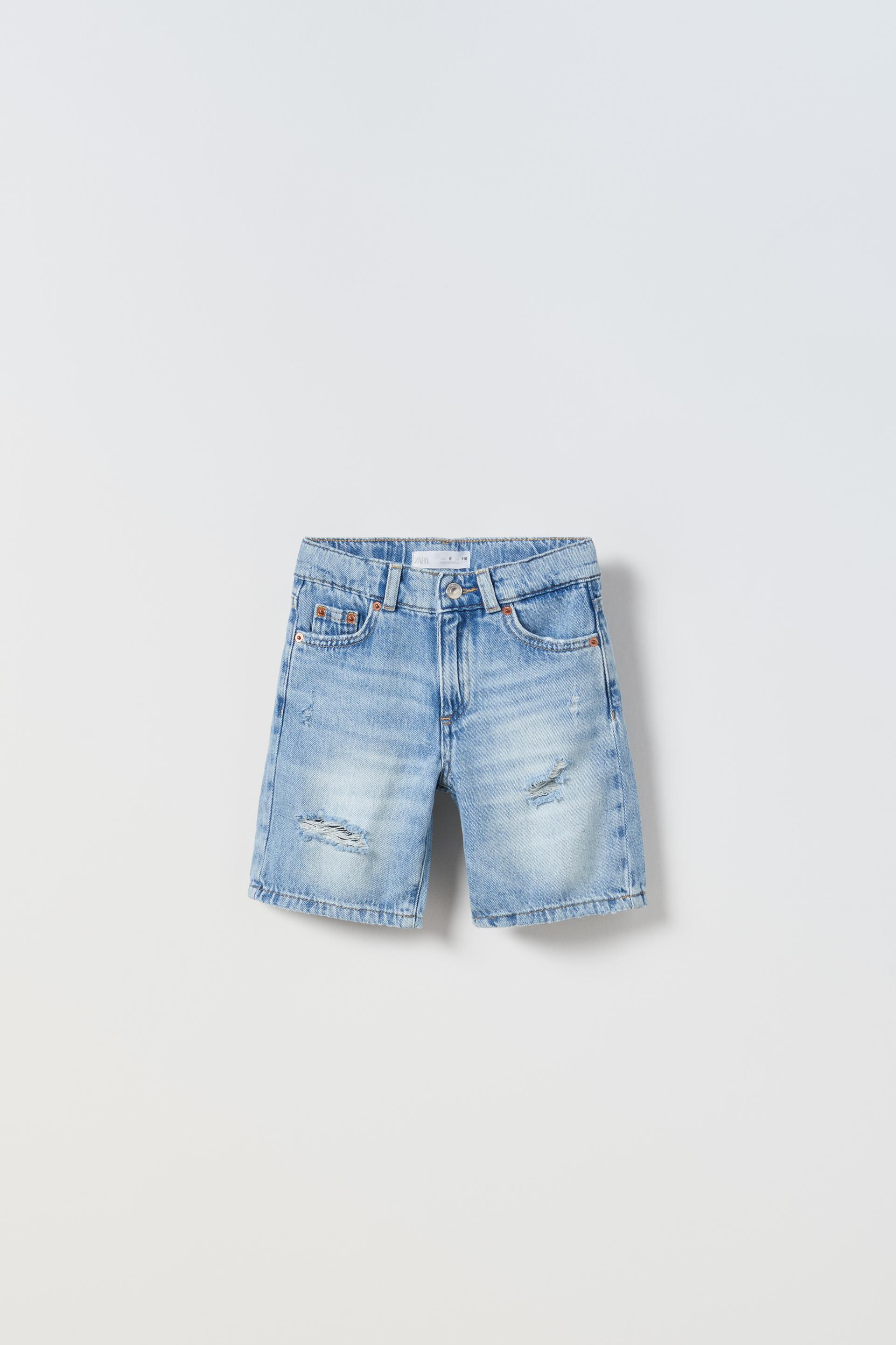 Zara distressed denim shorts Clearance