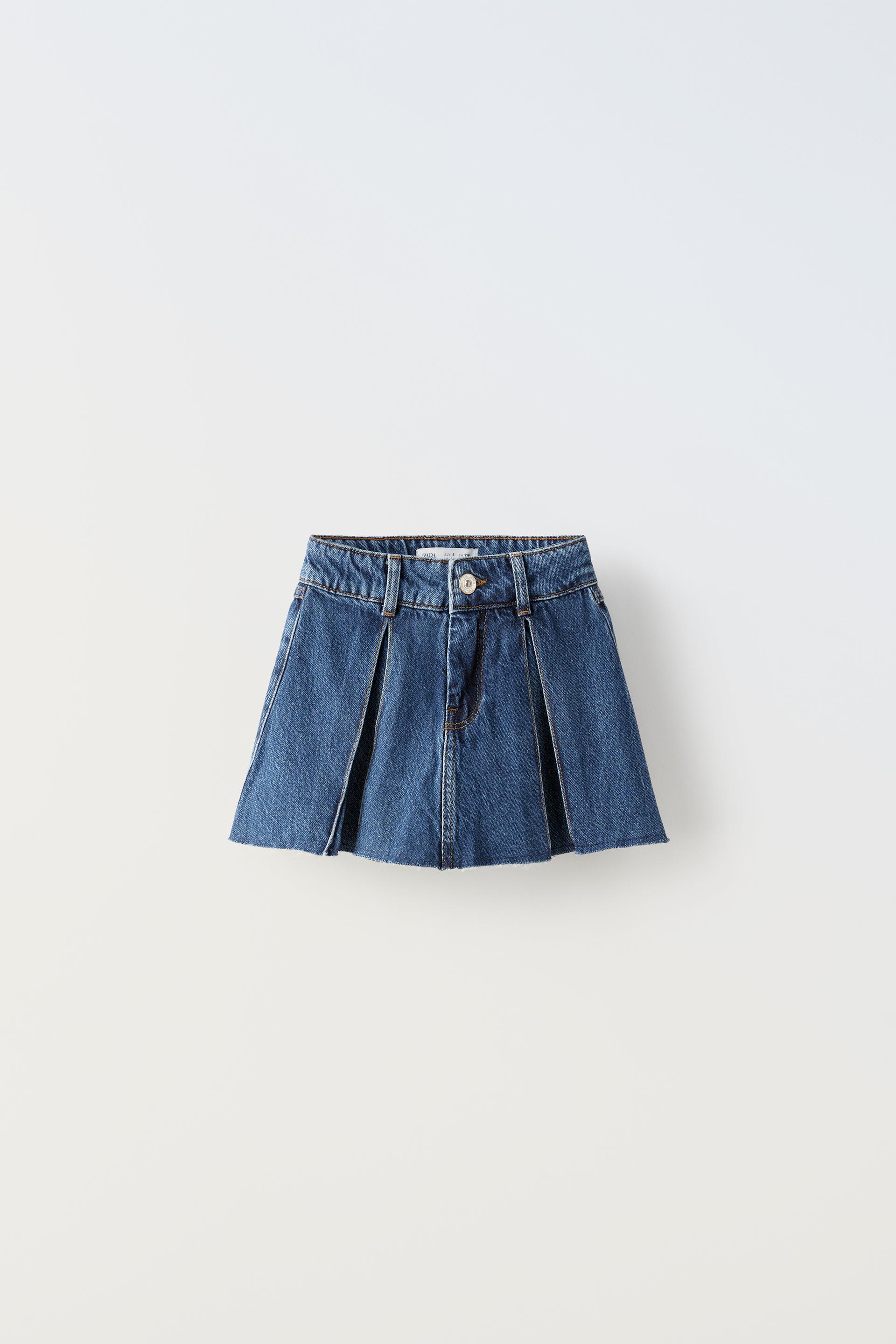 Zara pleated denim skirt Clearance