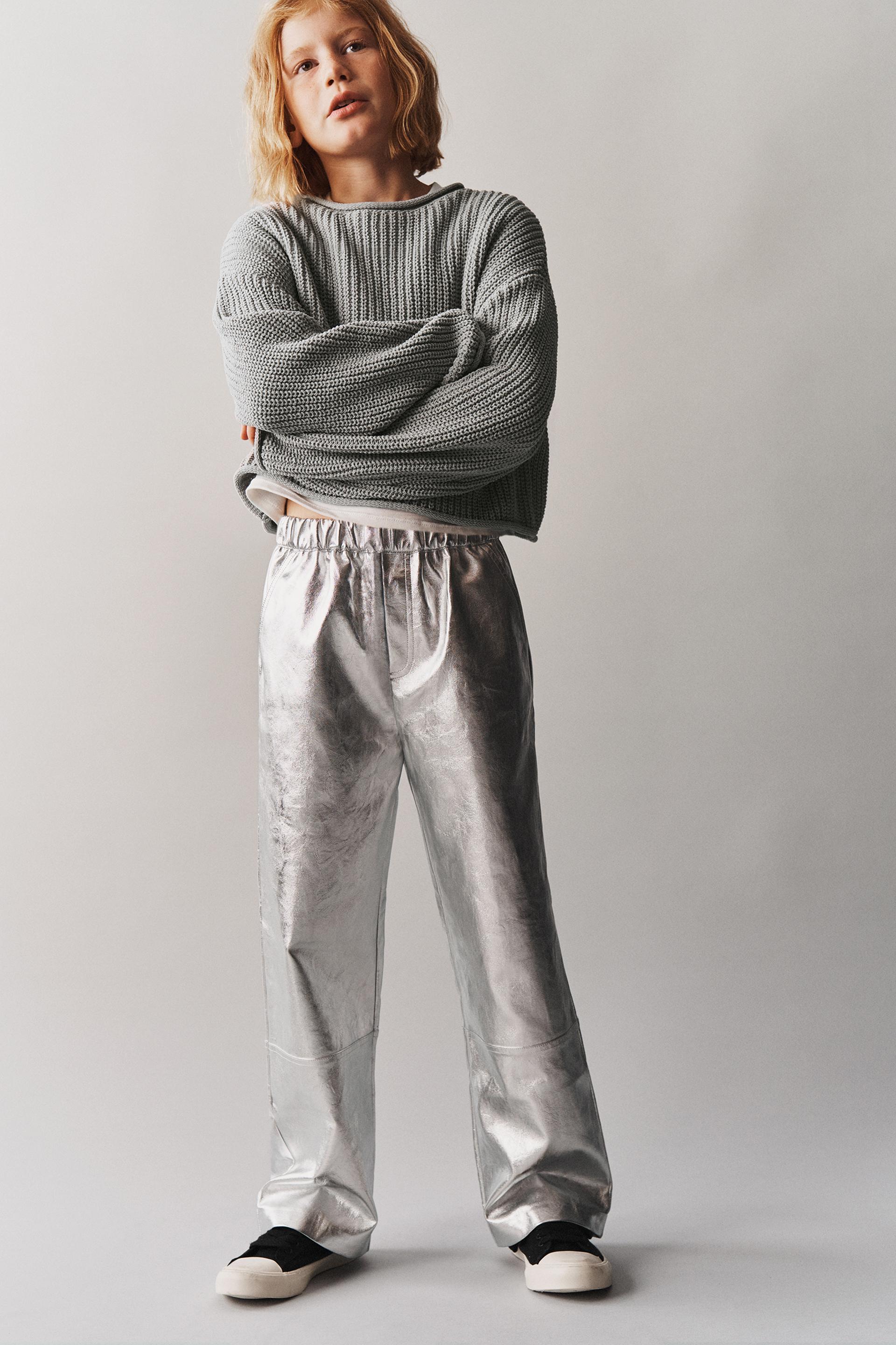 Metallic trousers zara Clearance