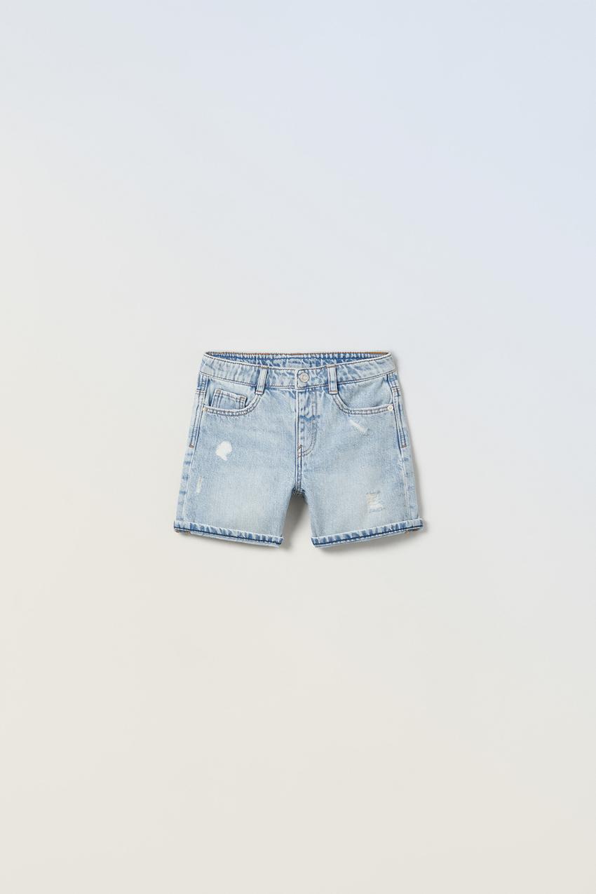 Zara distressed denim shorts Clearance