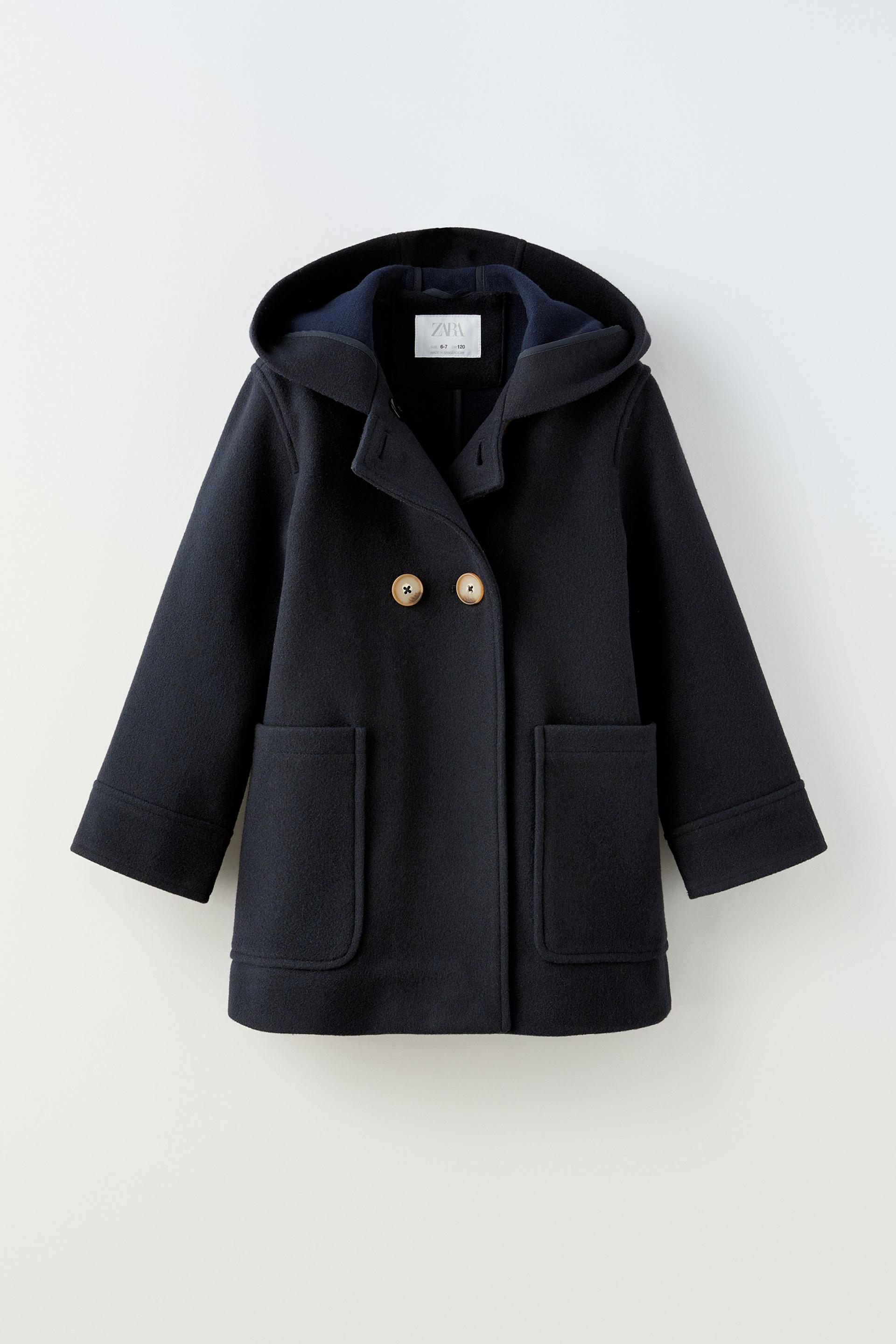 Zara black duffle coat Clearance