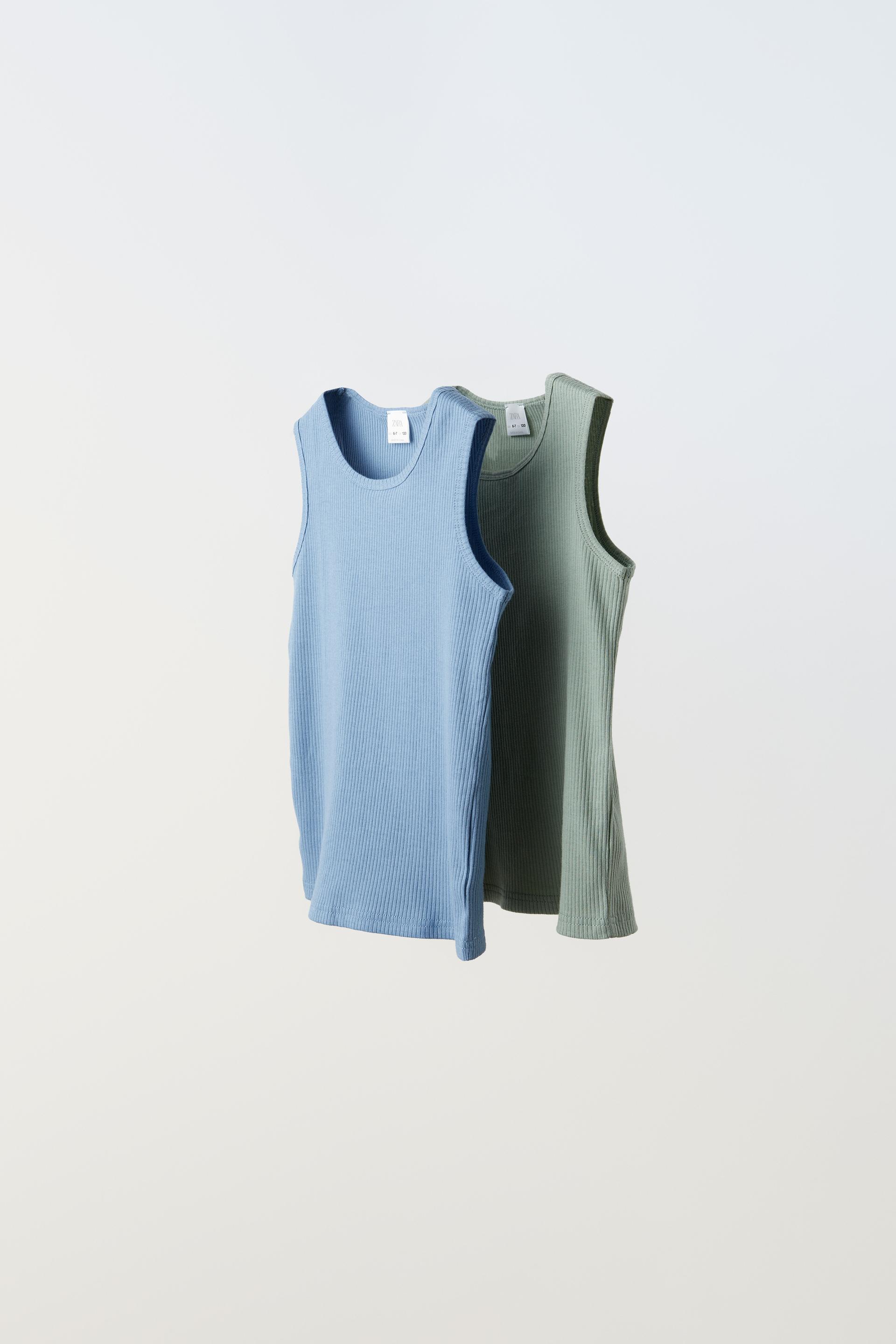 Zara blue ribbed top Clearance