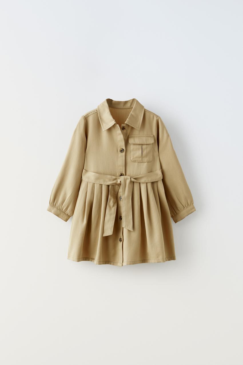 Beige shirt dress zara Clearance