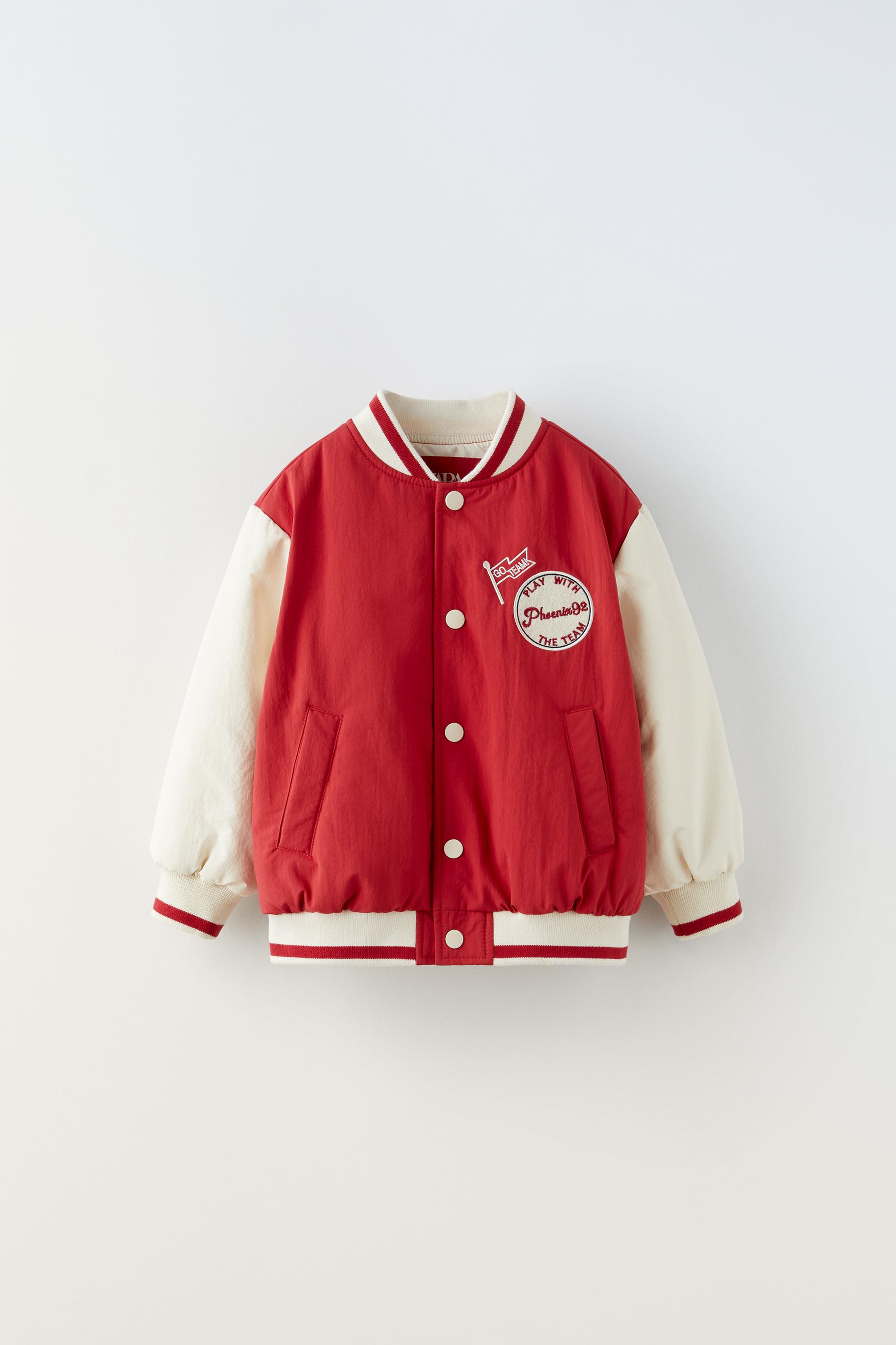 Zara red varsity jacket Clearance