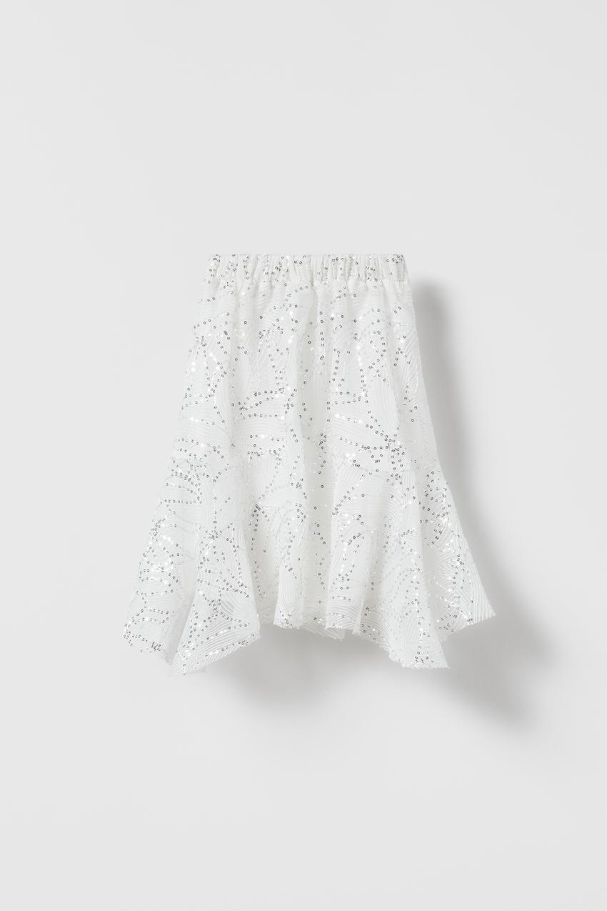 Zara white asymmetric skirt Clearance
