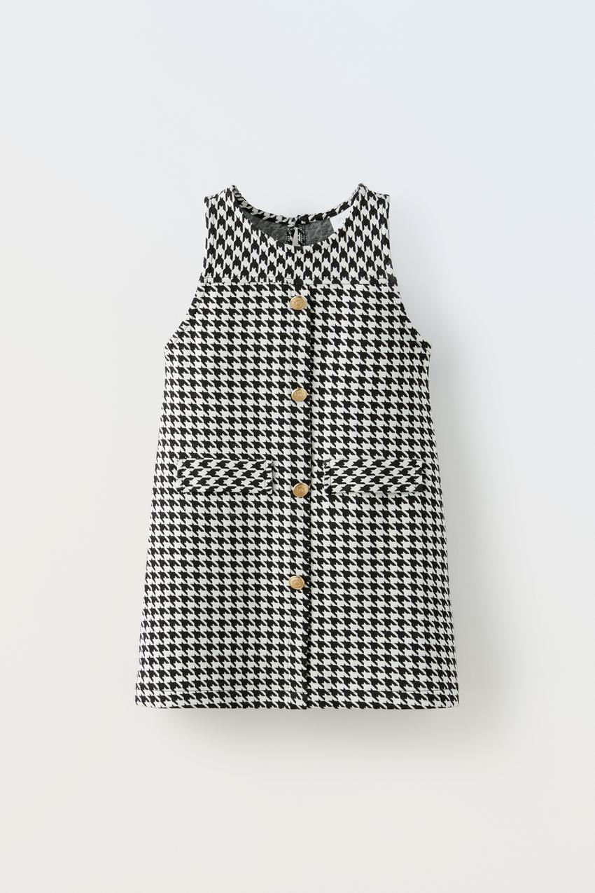 Zara black and white checkered dress Clearance