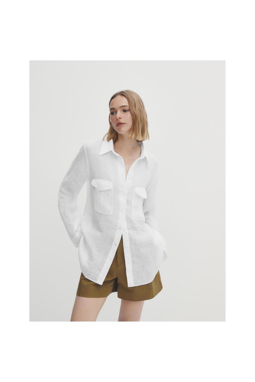 Zara long shirt with pockets Clearance
