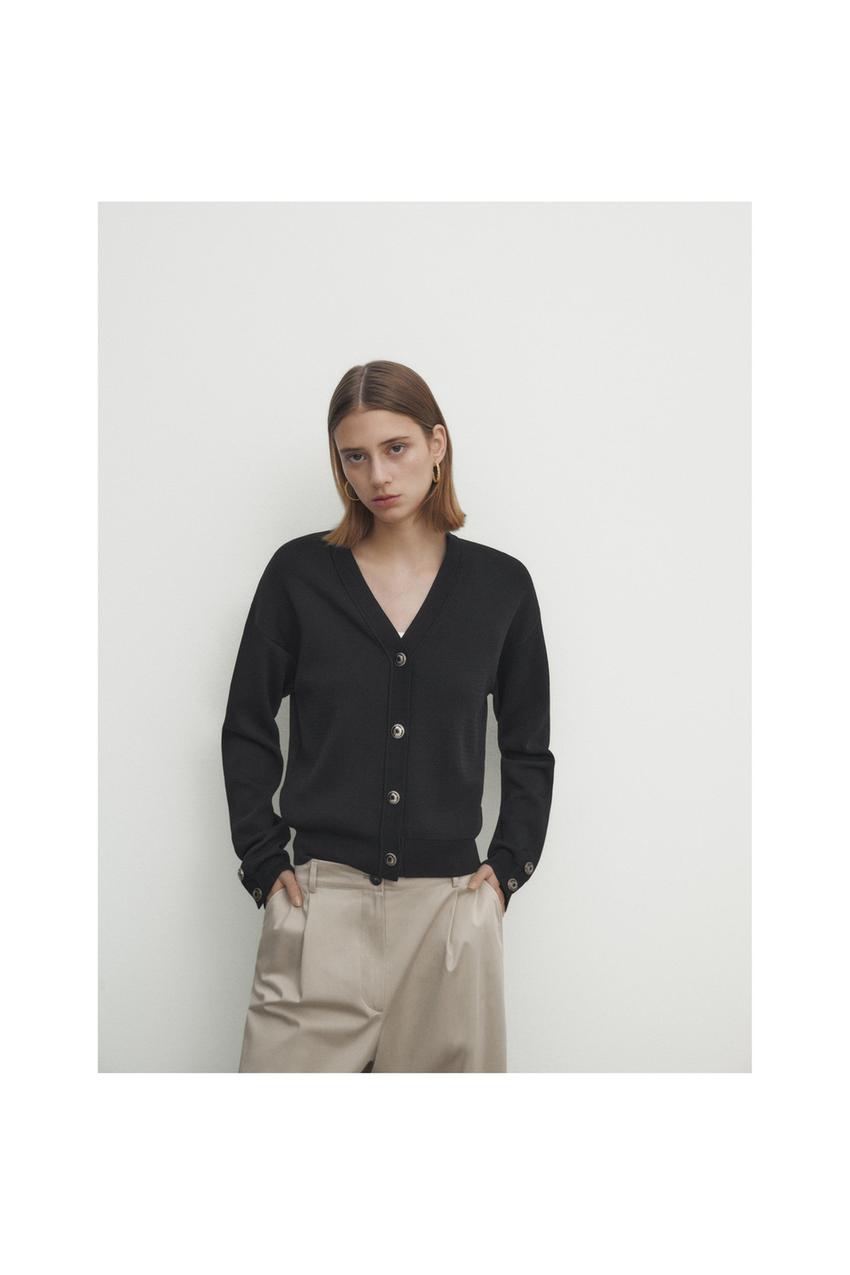 Zara women's black cardigan Clearance