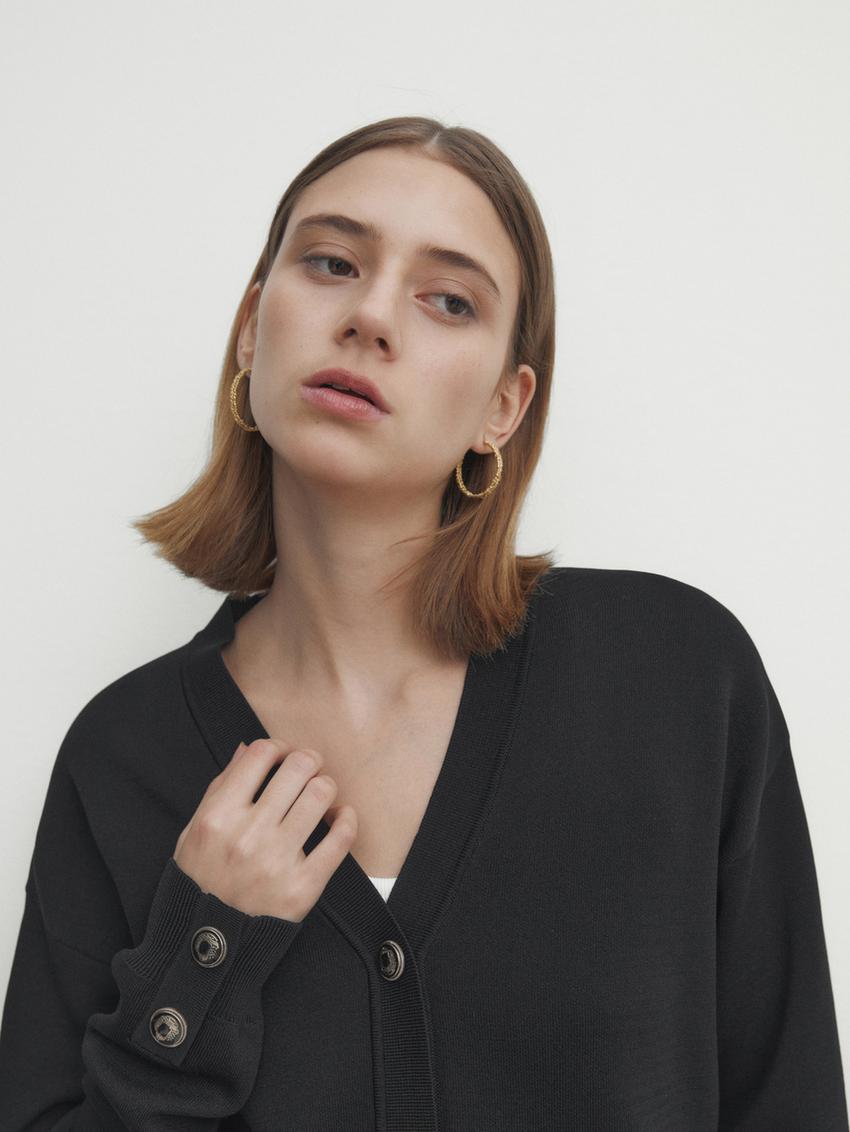 Zara black cardigan gold buttons Clearance