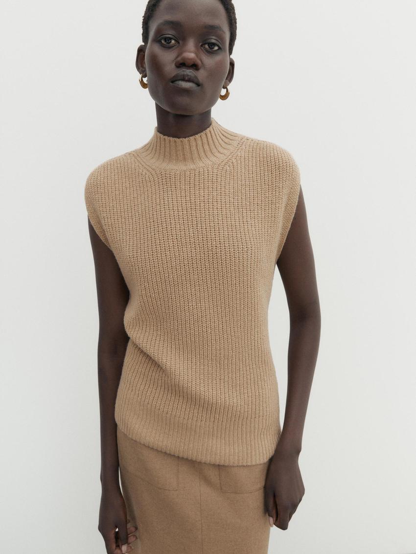 Turtleneck vest zara Clearance