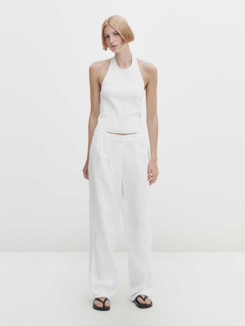 Halter knit top zara Clearance