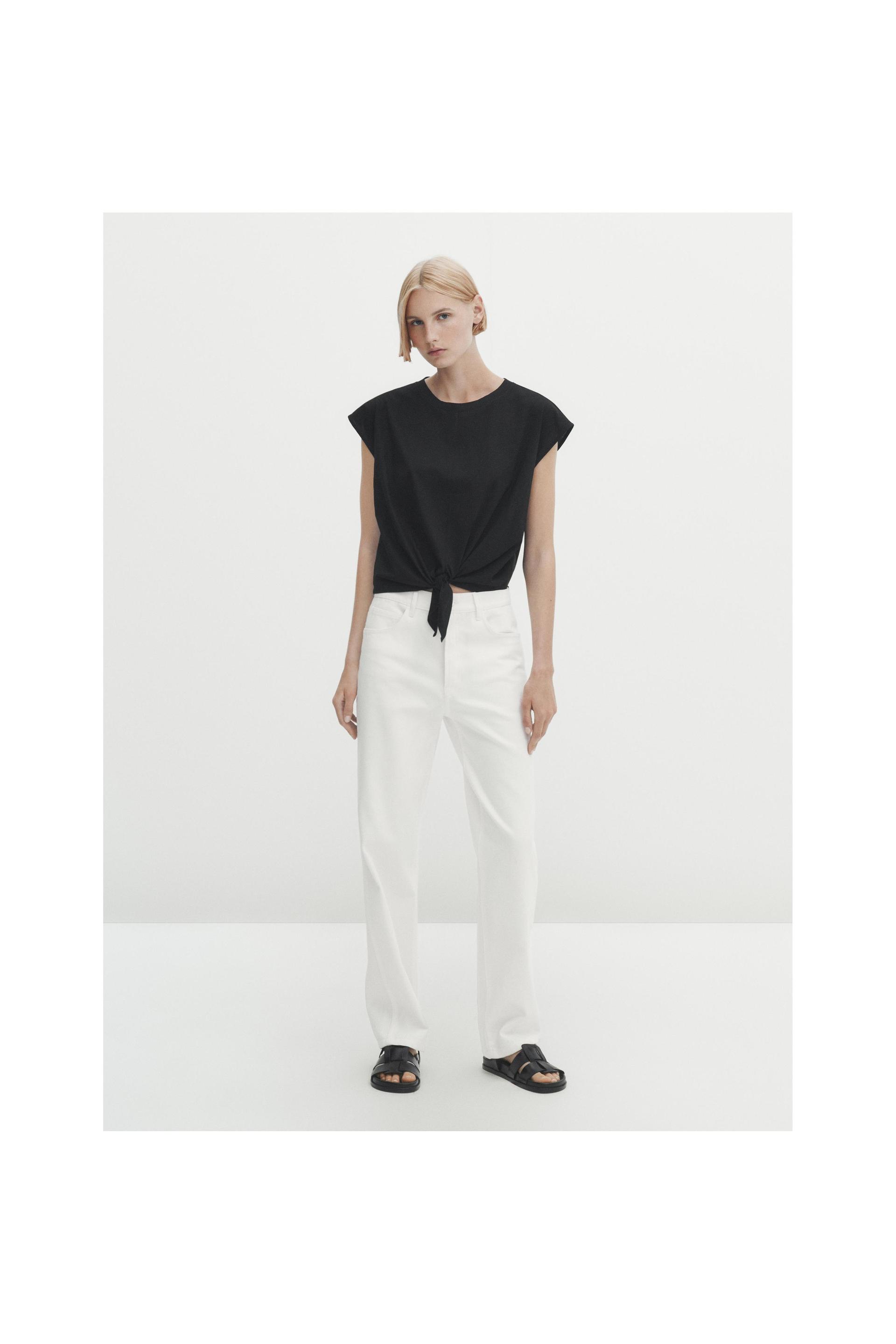 Zara front knot top Clearance