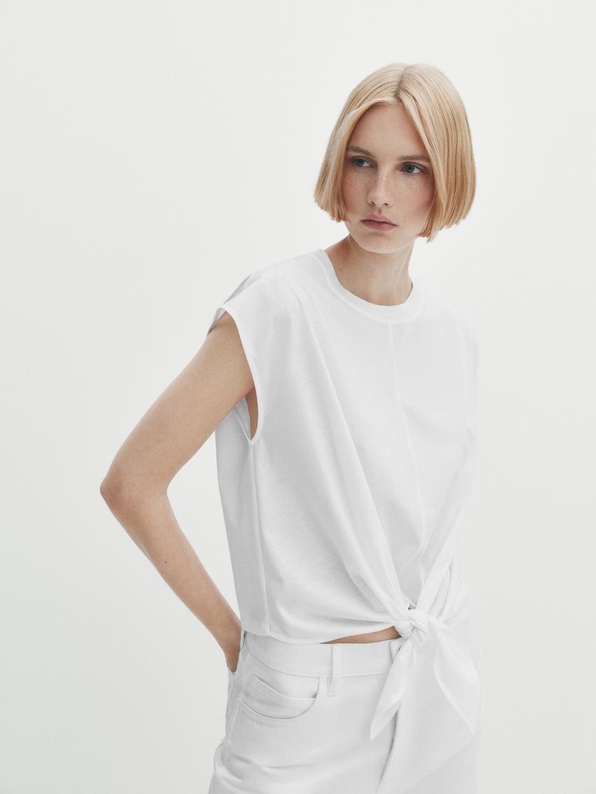 Zara front knot top Clearance