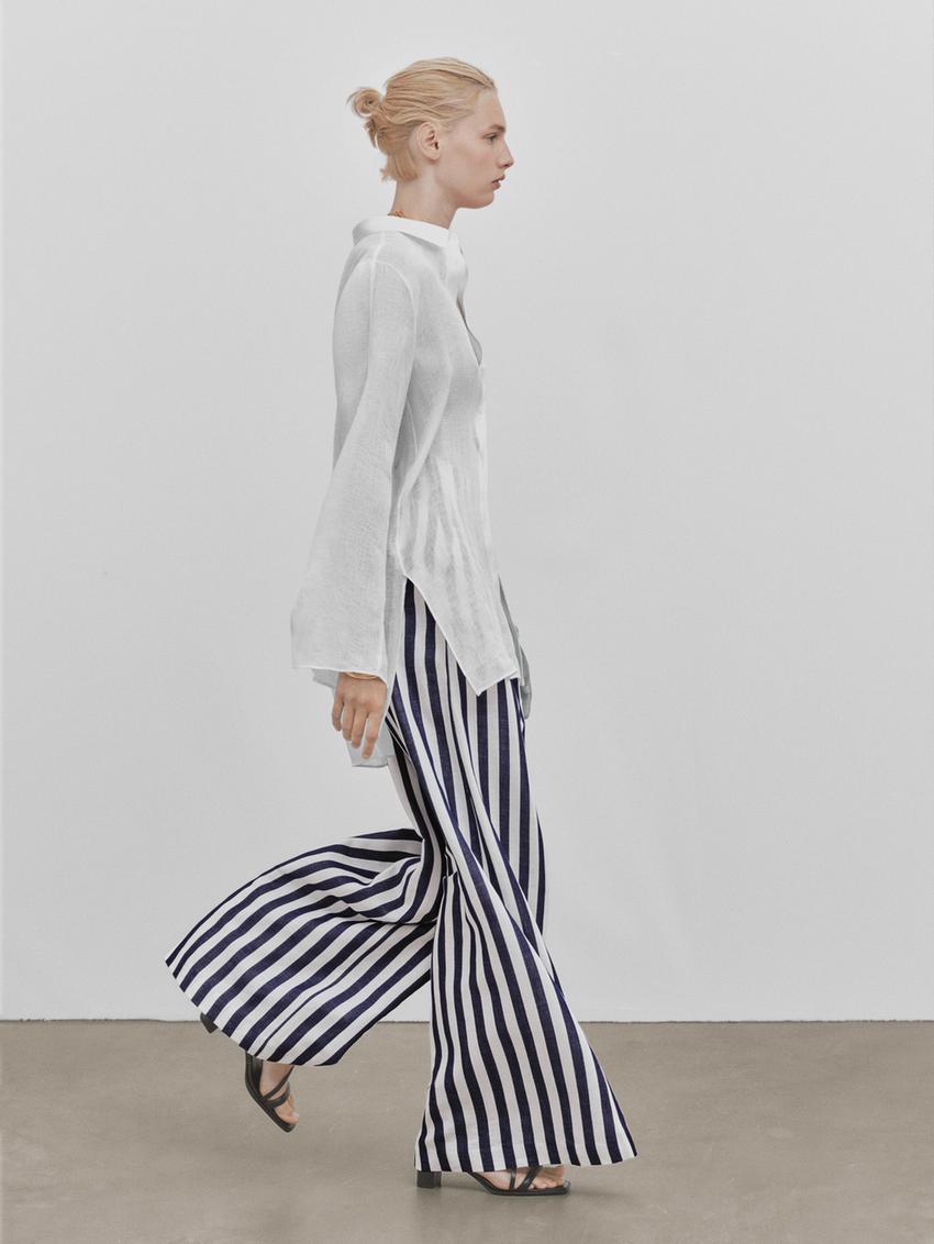 Zara striped wide leg pants Clearance