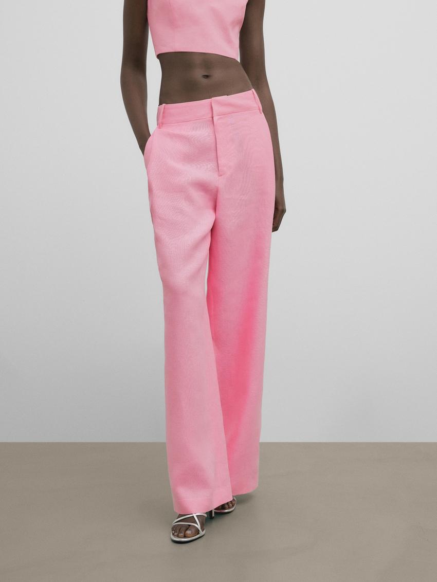 Zara pink linen pants Outlet