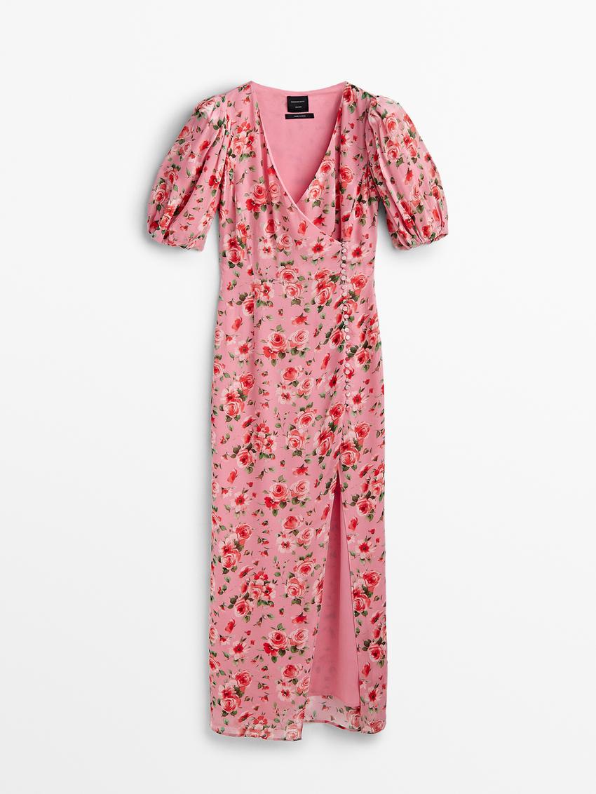 Pink flower dress zara Clearance