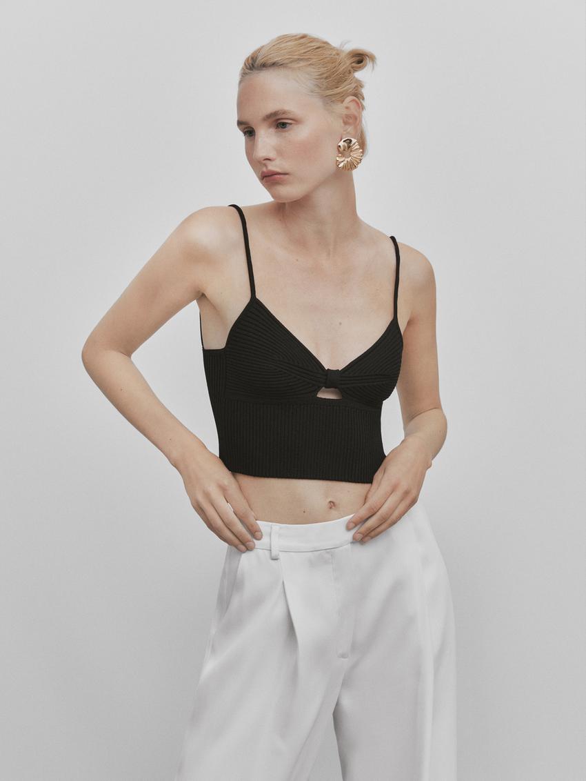 Zara black cut out crop top Clearance