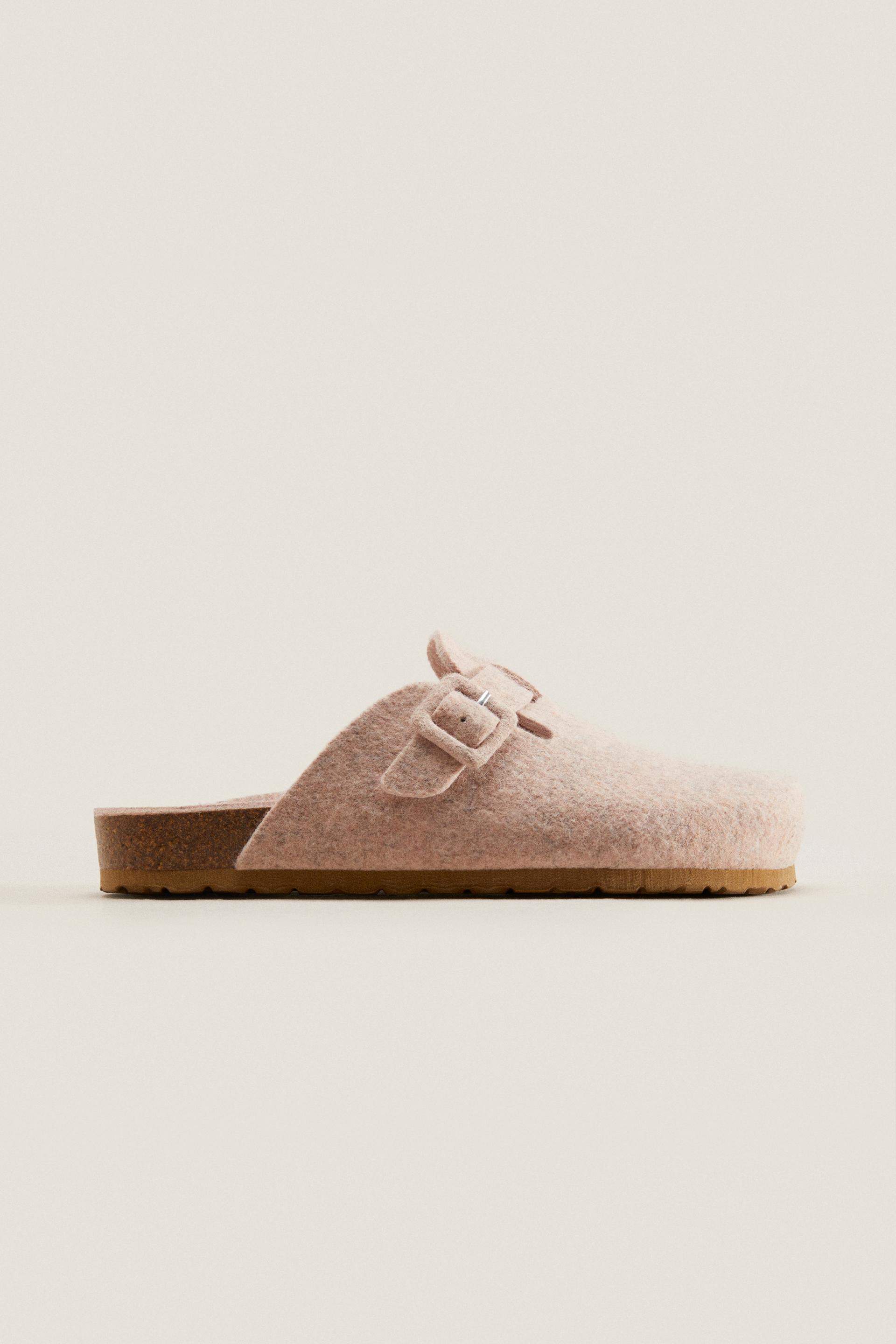 Felt clog slippers zara Clearance