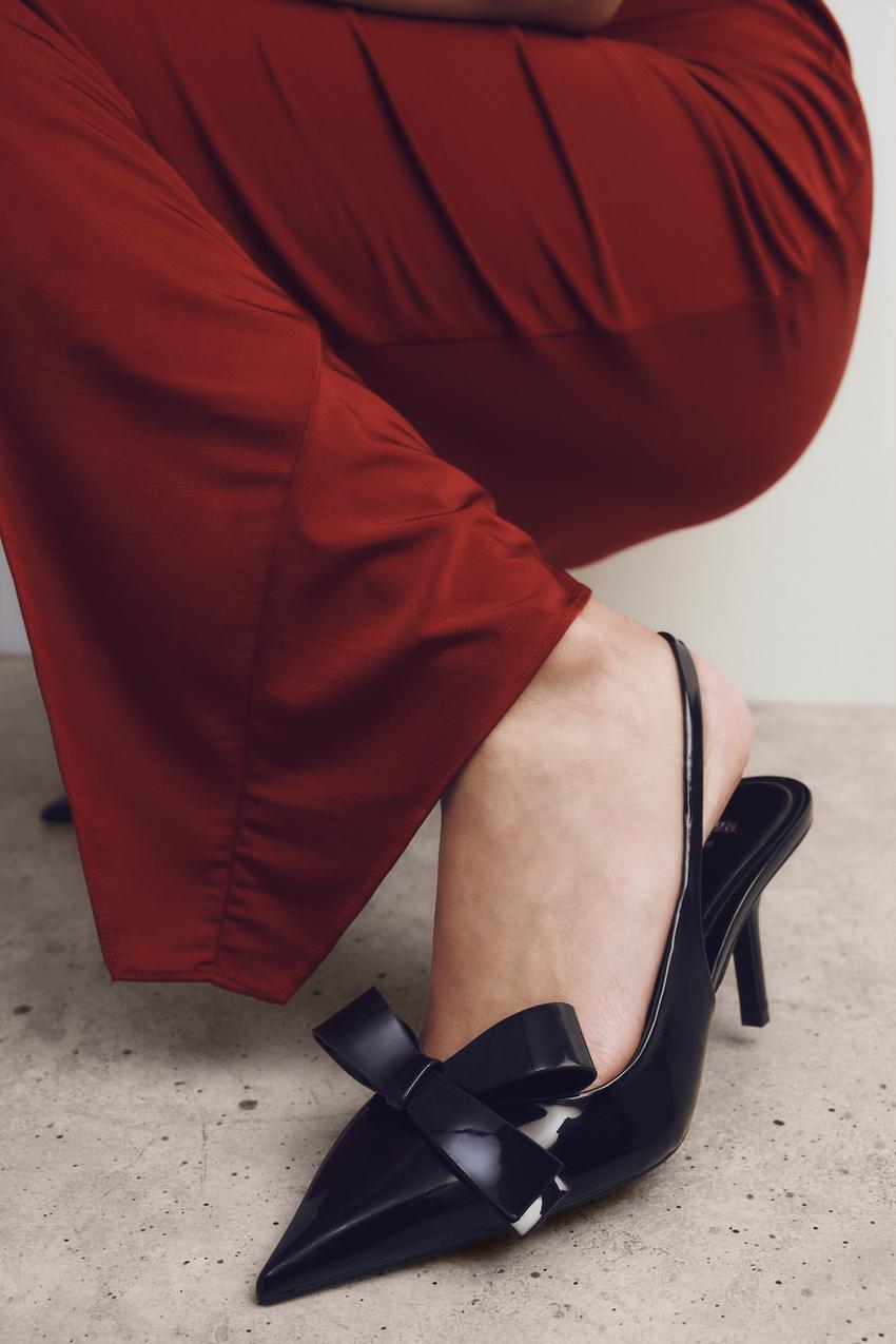 Zara black bow shoes Clearance