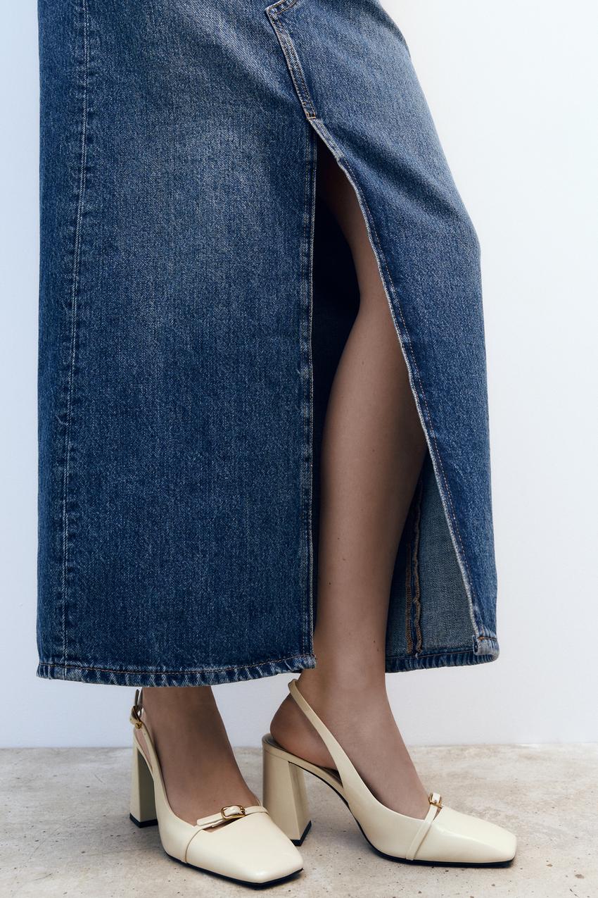 Zara square toe heeled sandals Clearance