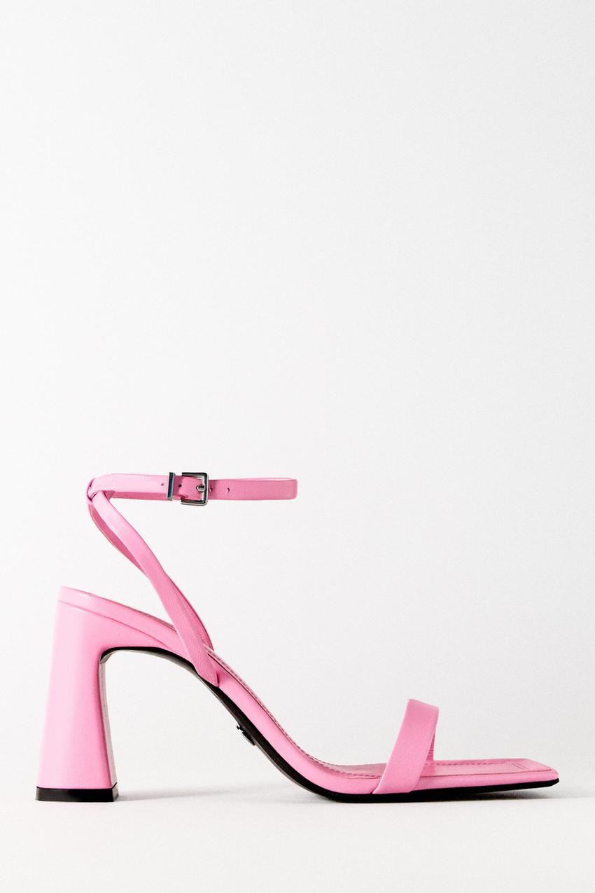 Zara pink square toe heels Clearance