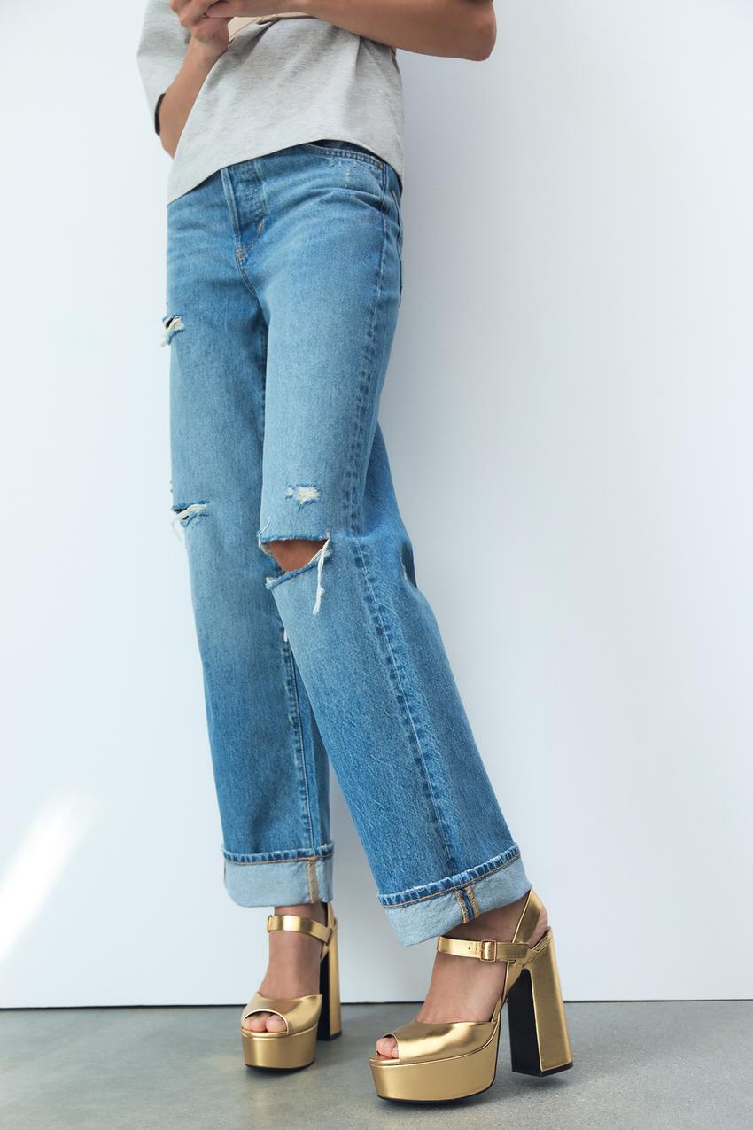 Zara metallic heeled sandals Clearance