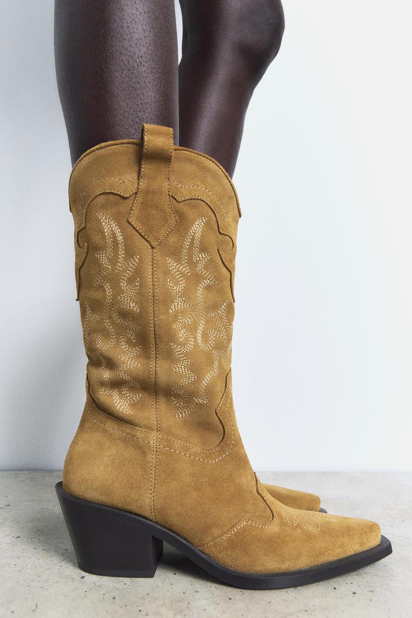 Brown suede boots zara Clearance