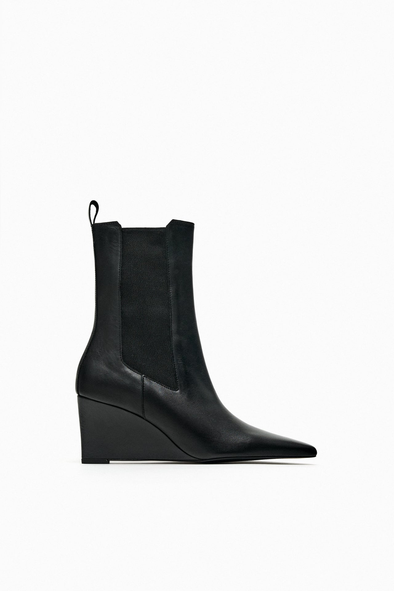 Zara Leather wedge ankle boots
