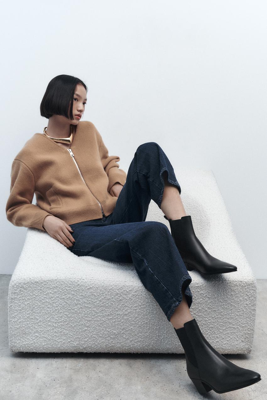 Leather heeled ankle boots zara Clearance