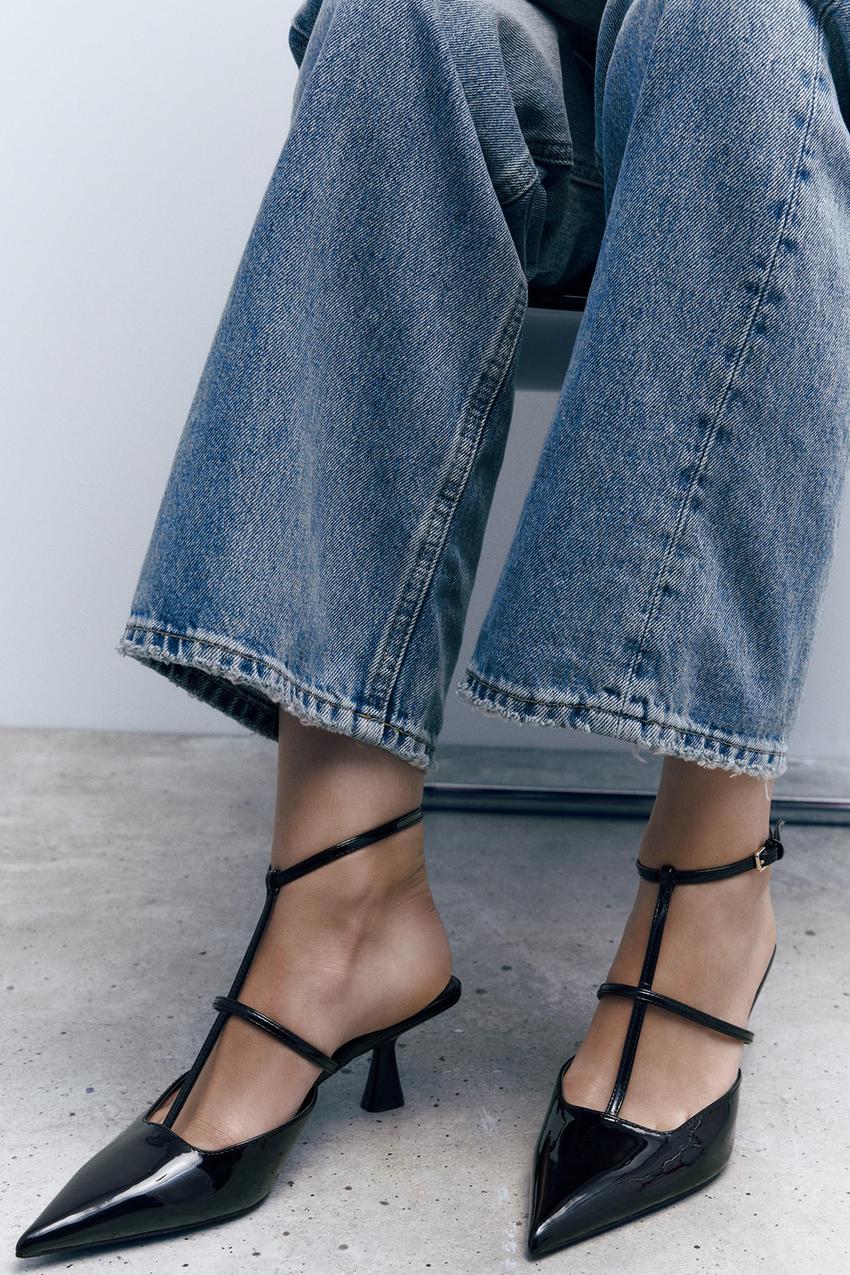 Zara black pointed shoes Clearance