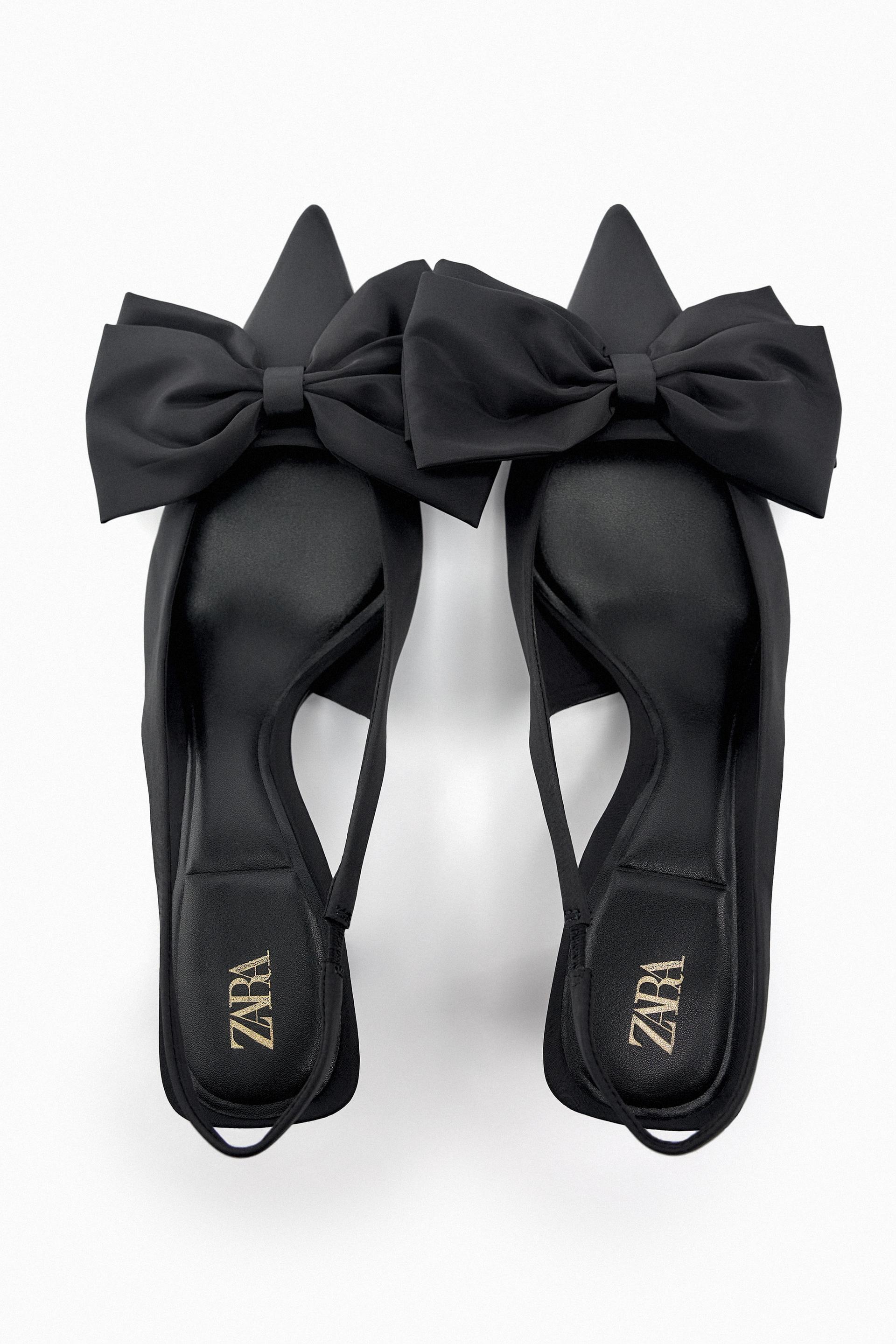 Zara black bow shoes Clearance