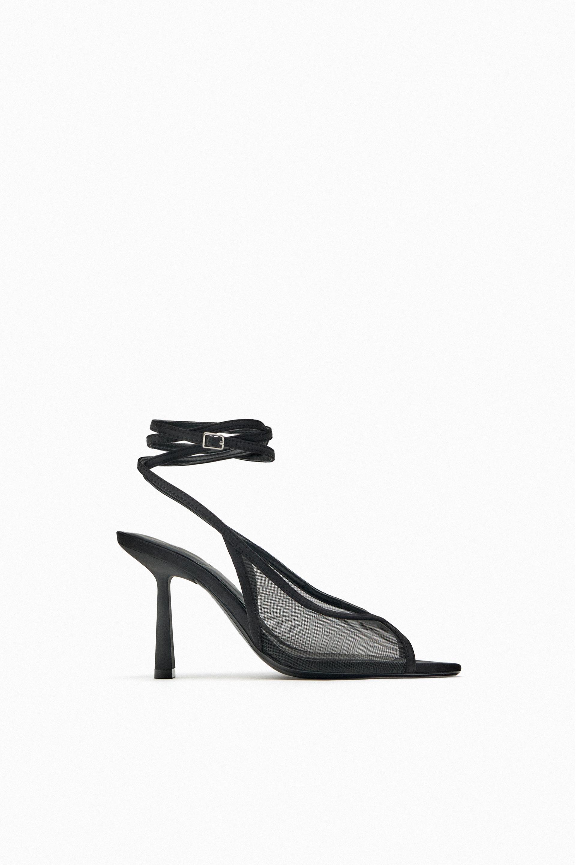 Zara high heel mesh sandals Outlet