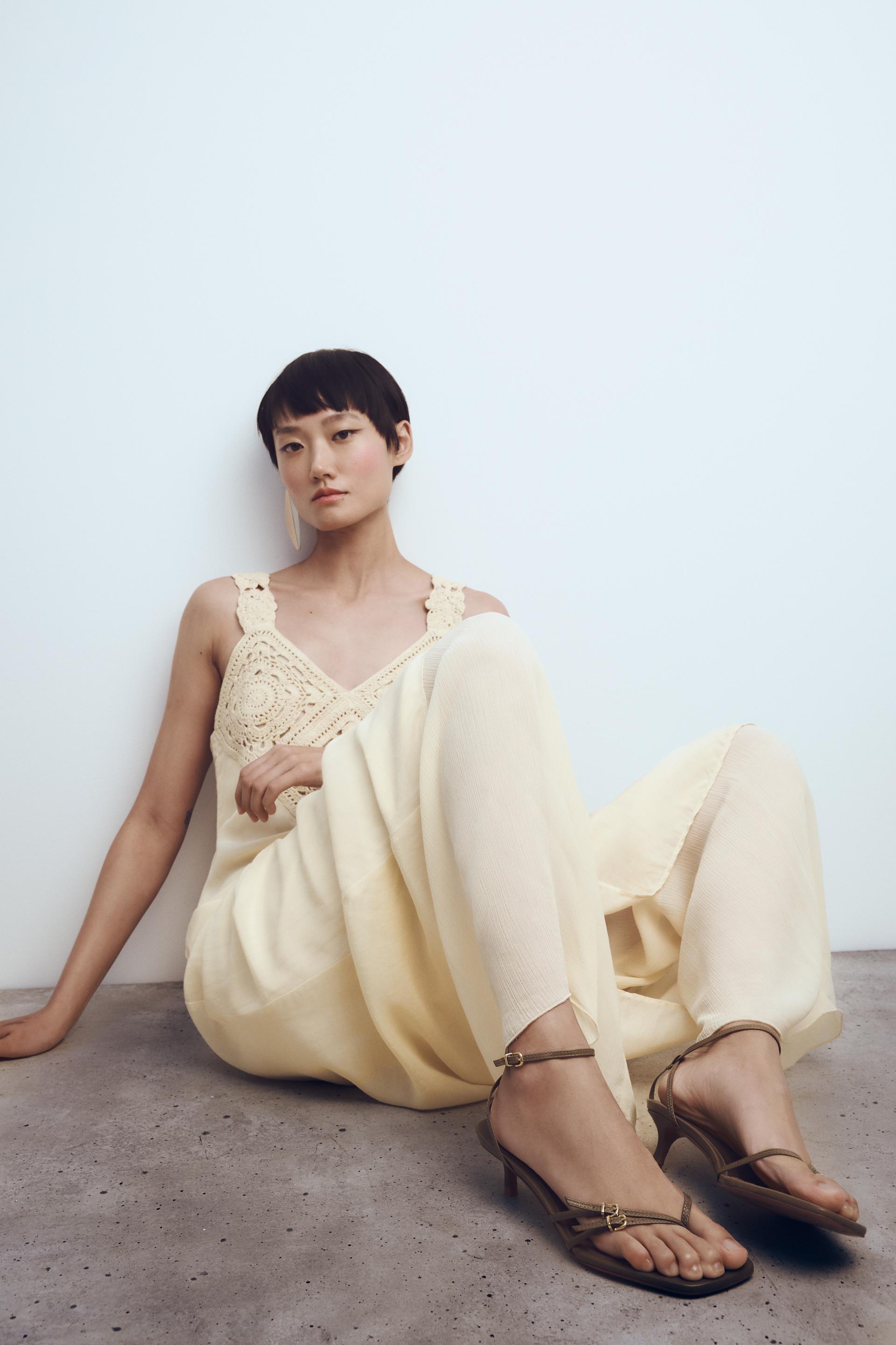 Zara leather strappy sandals Clearance