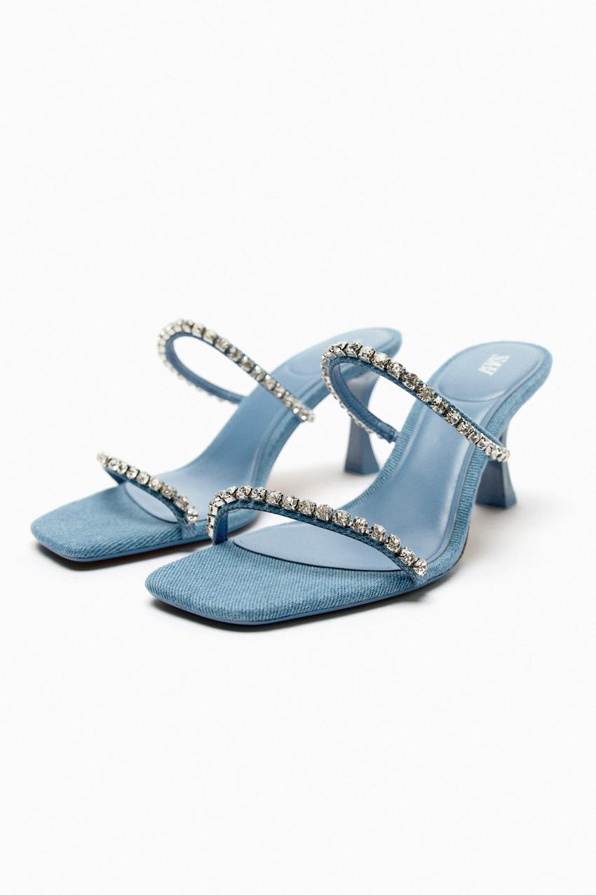 Blue zara sandals Clearance