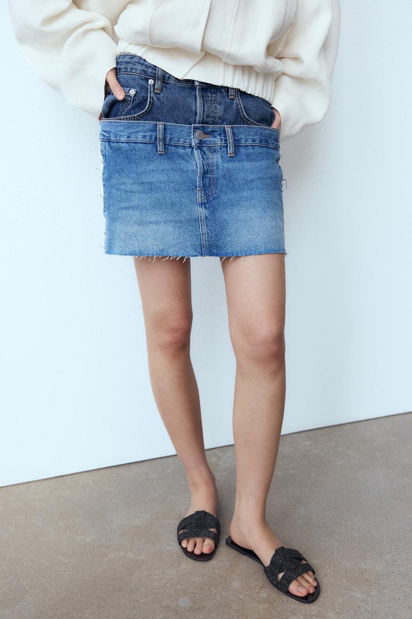 Zara flat mules with rhinestones Outlet