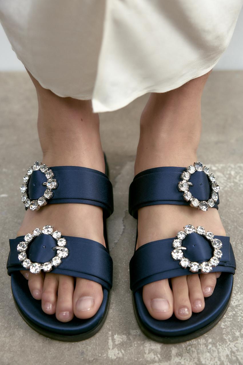 Zara rhinestone flats Clearance