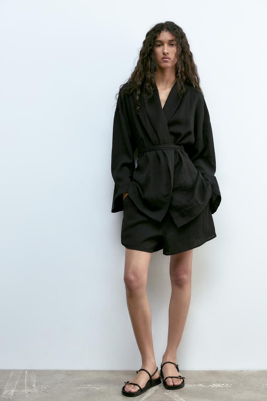 Black flat sandals zara Clearance