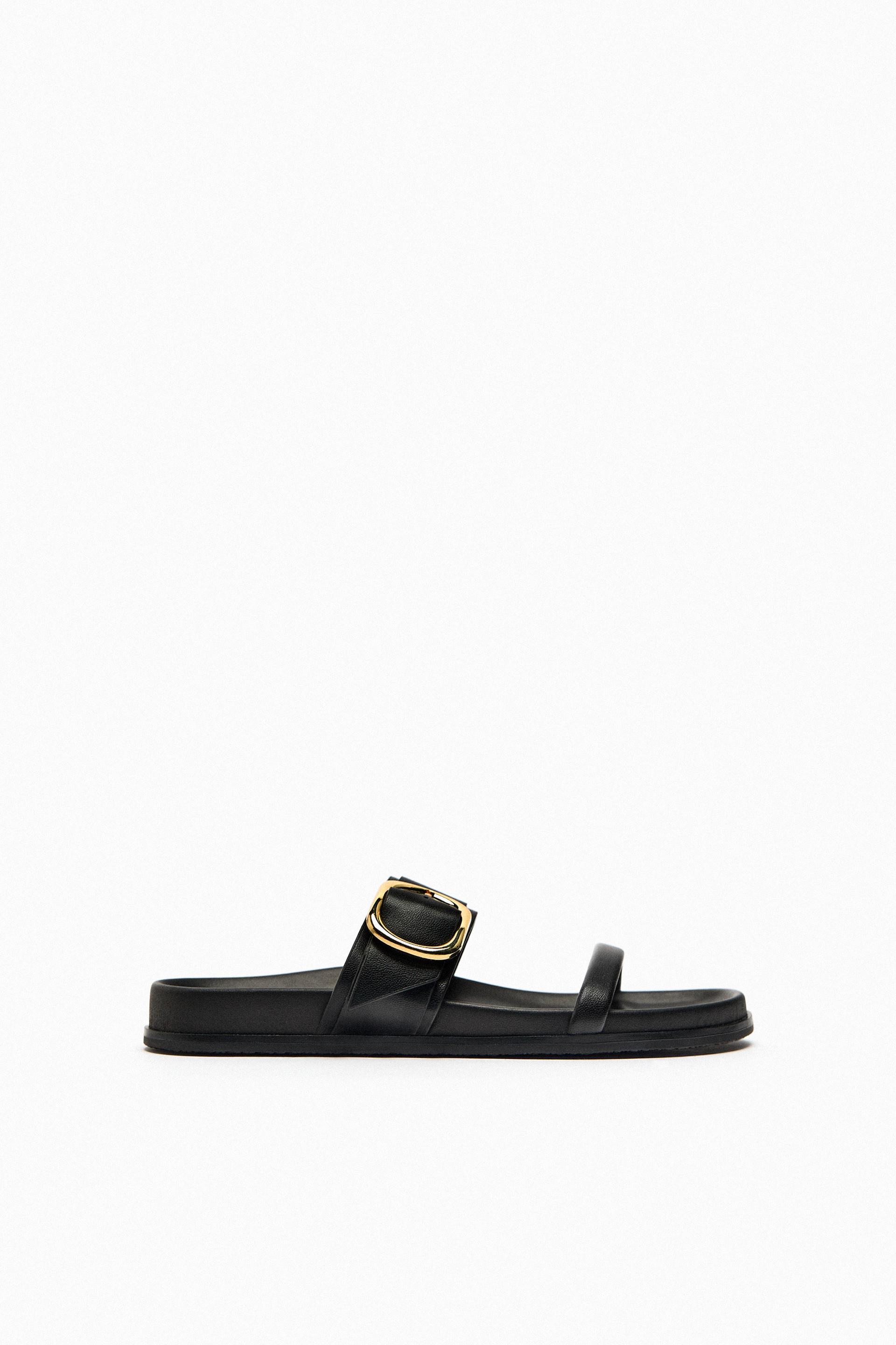 Zara buckle flat sandals Clearance