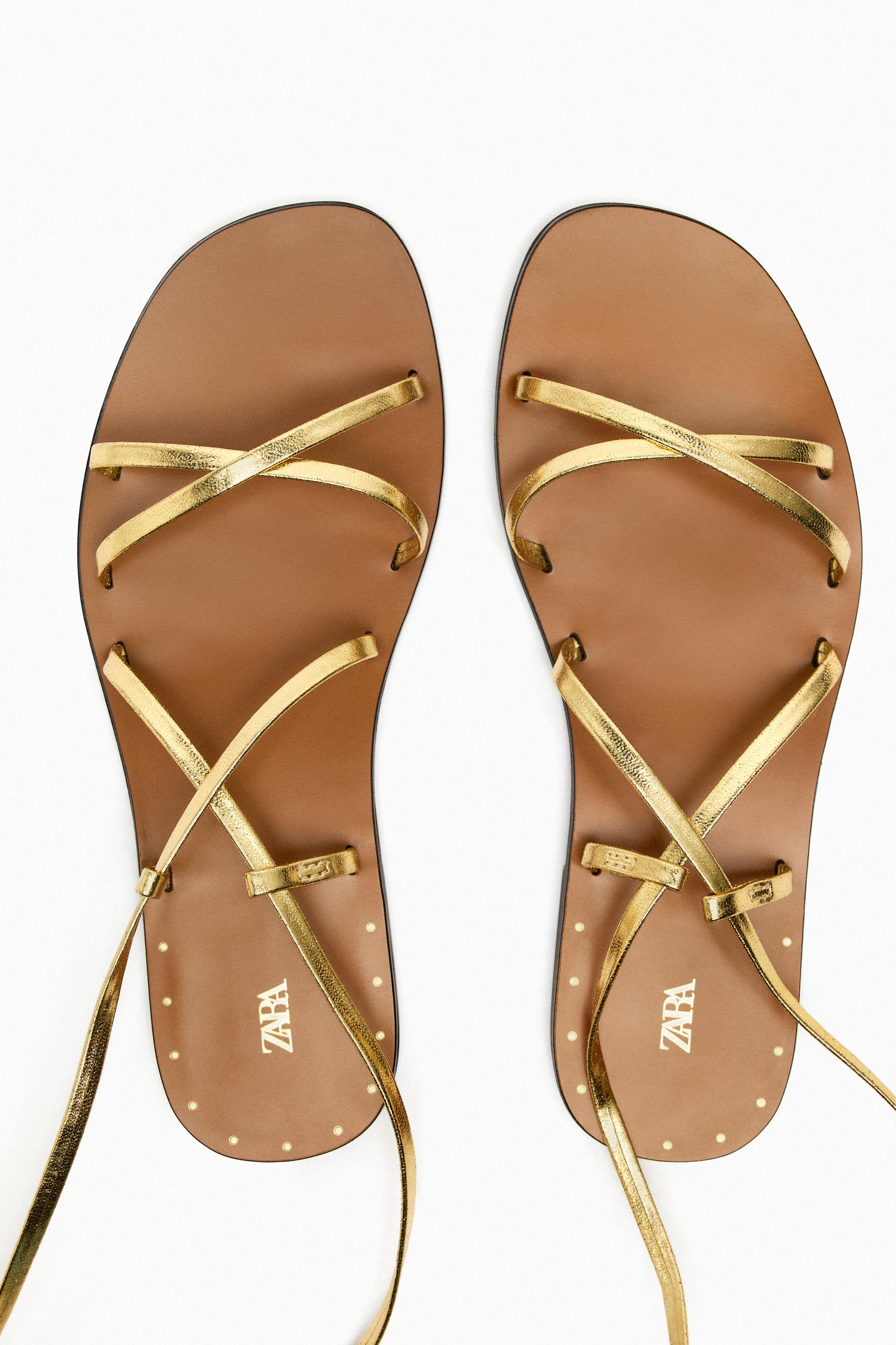 Zara tie sandals Clearance
