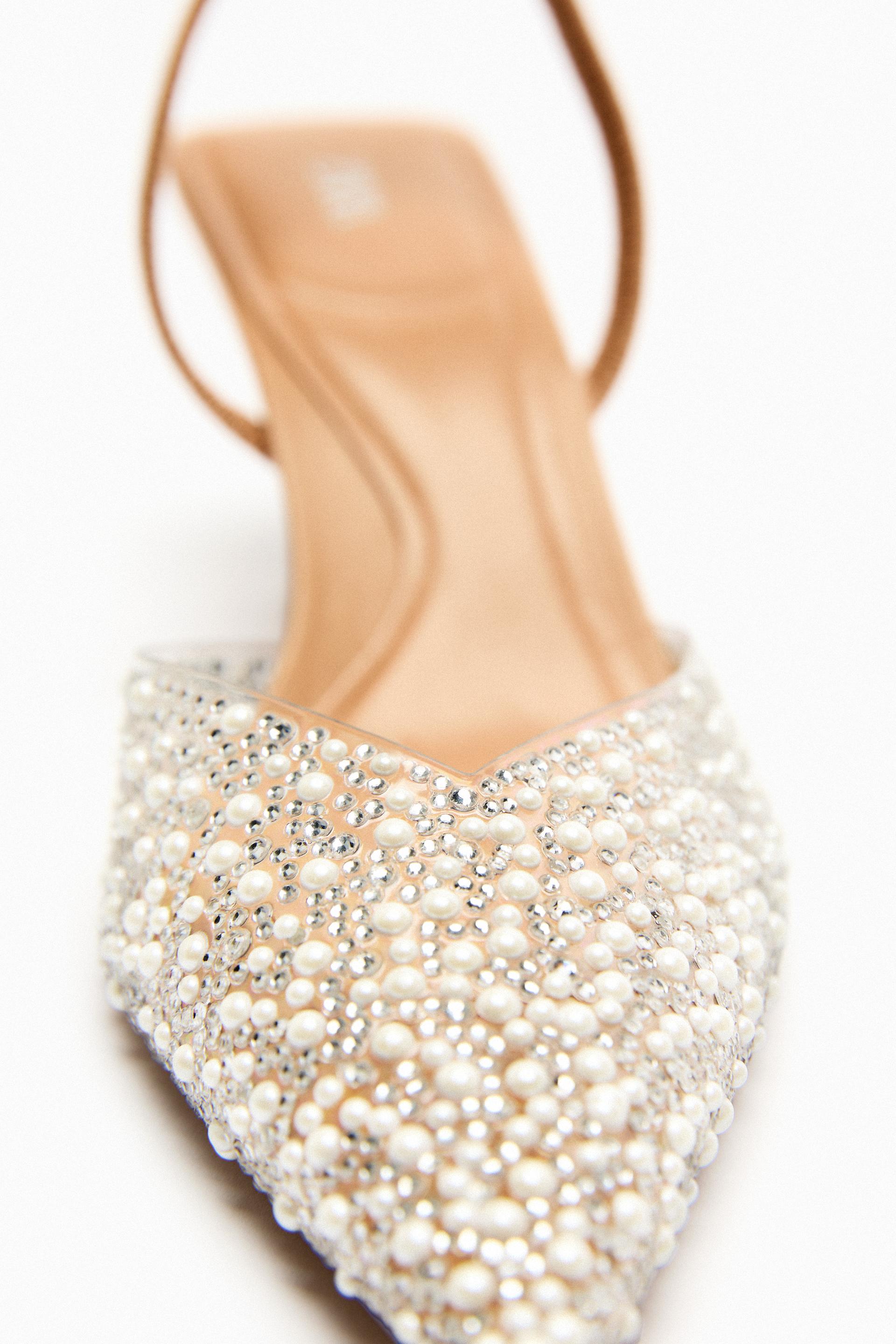 Pearl flats zara Clearance