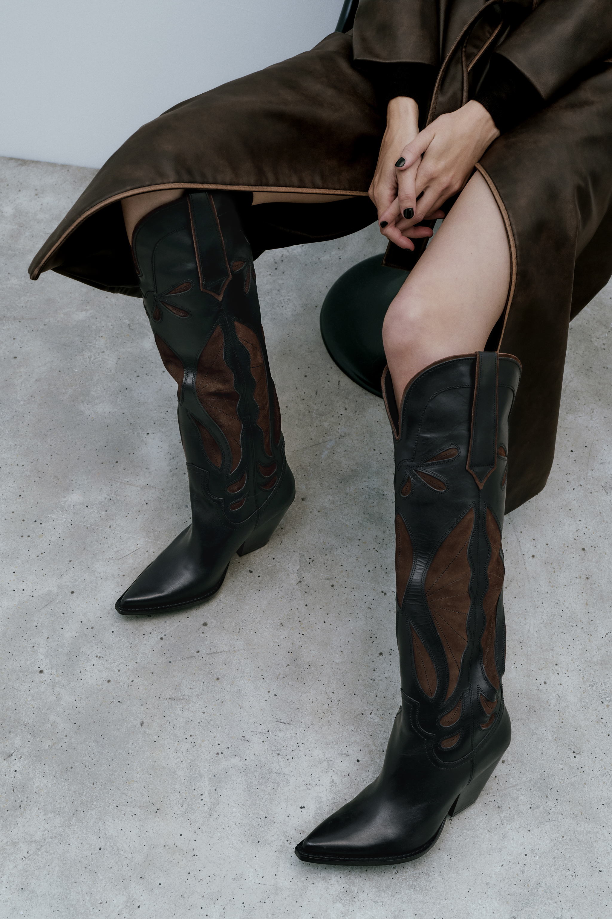 Zara Women's Knee High Cowboy Boots