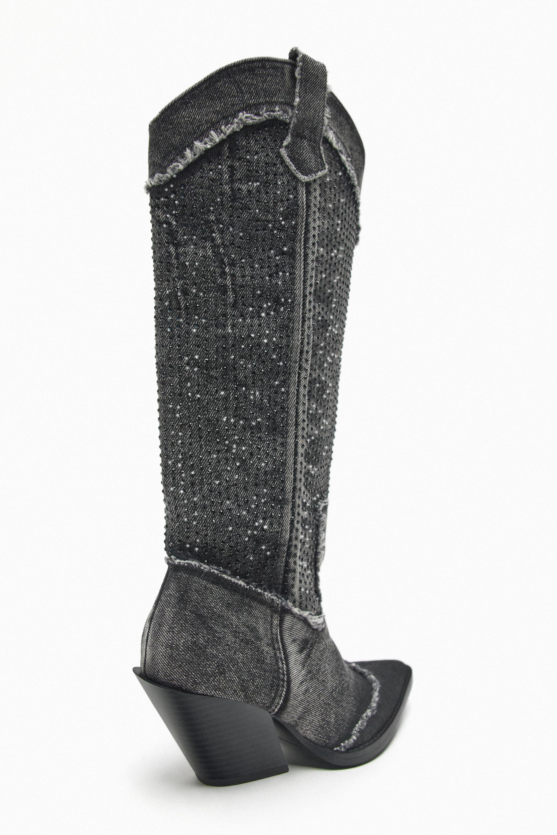 Zara rhinestone boots Clearance