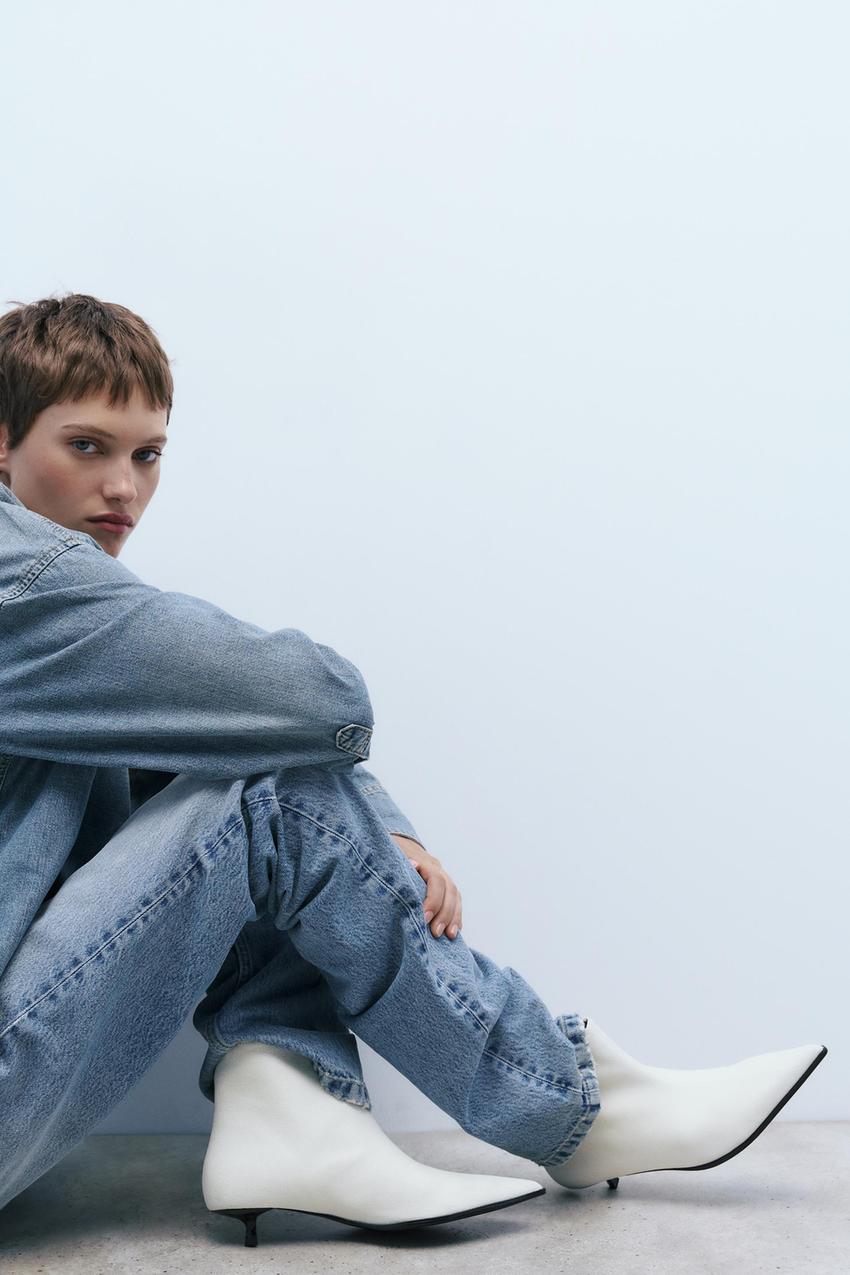 Zara white shoe boots Clearance