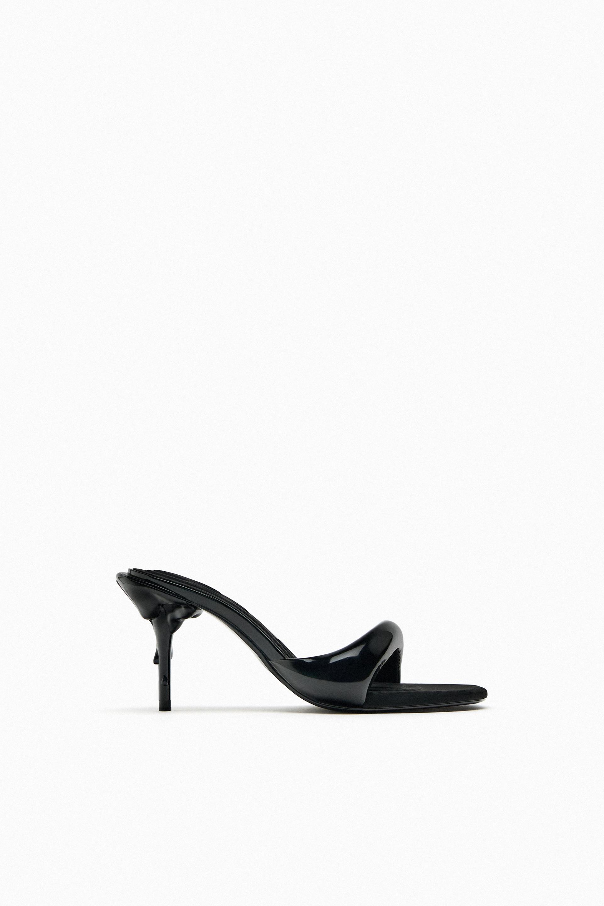 Zara black heel sandals Clearance
