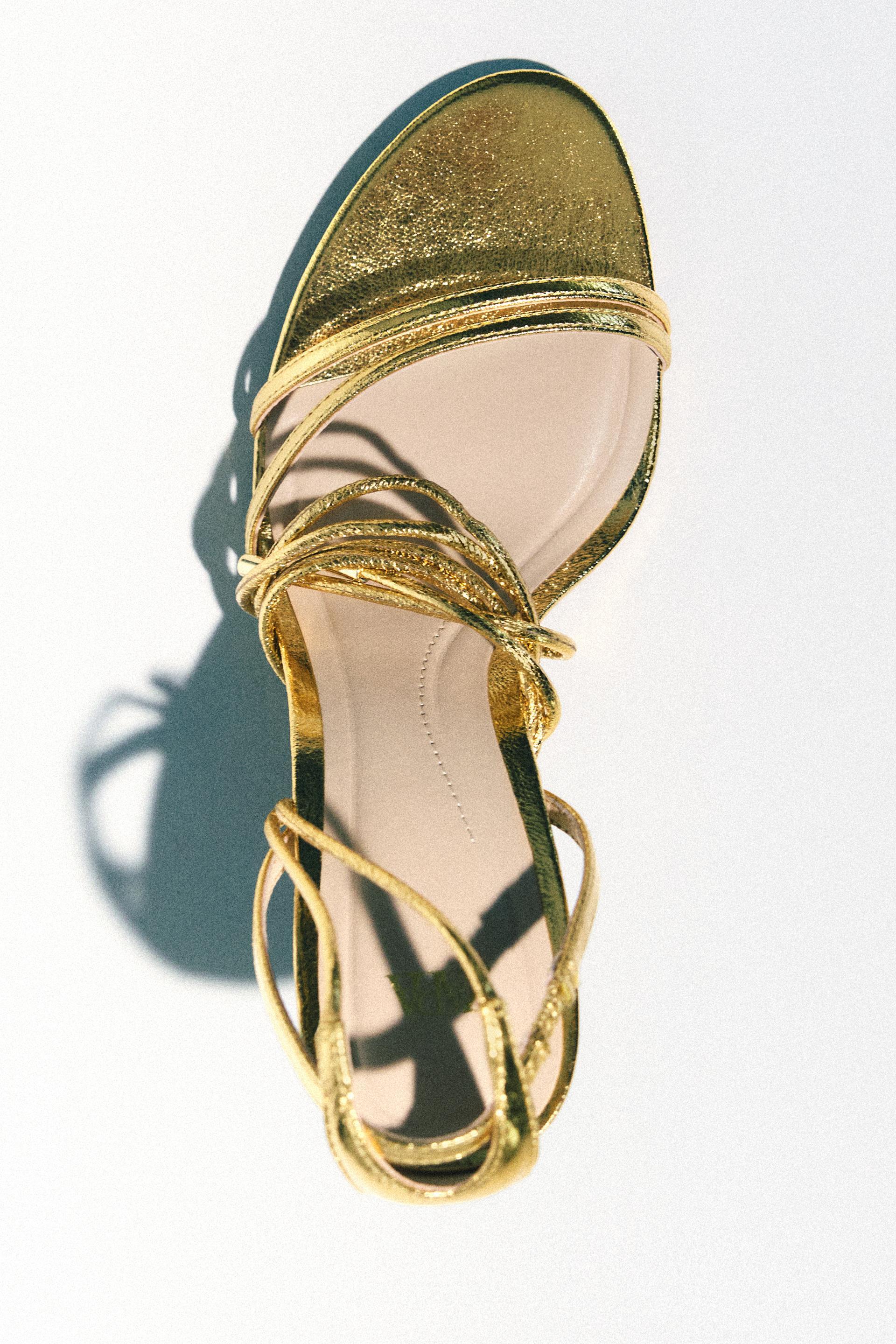 Zara gold wrap sandals Clearance